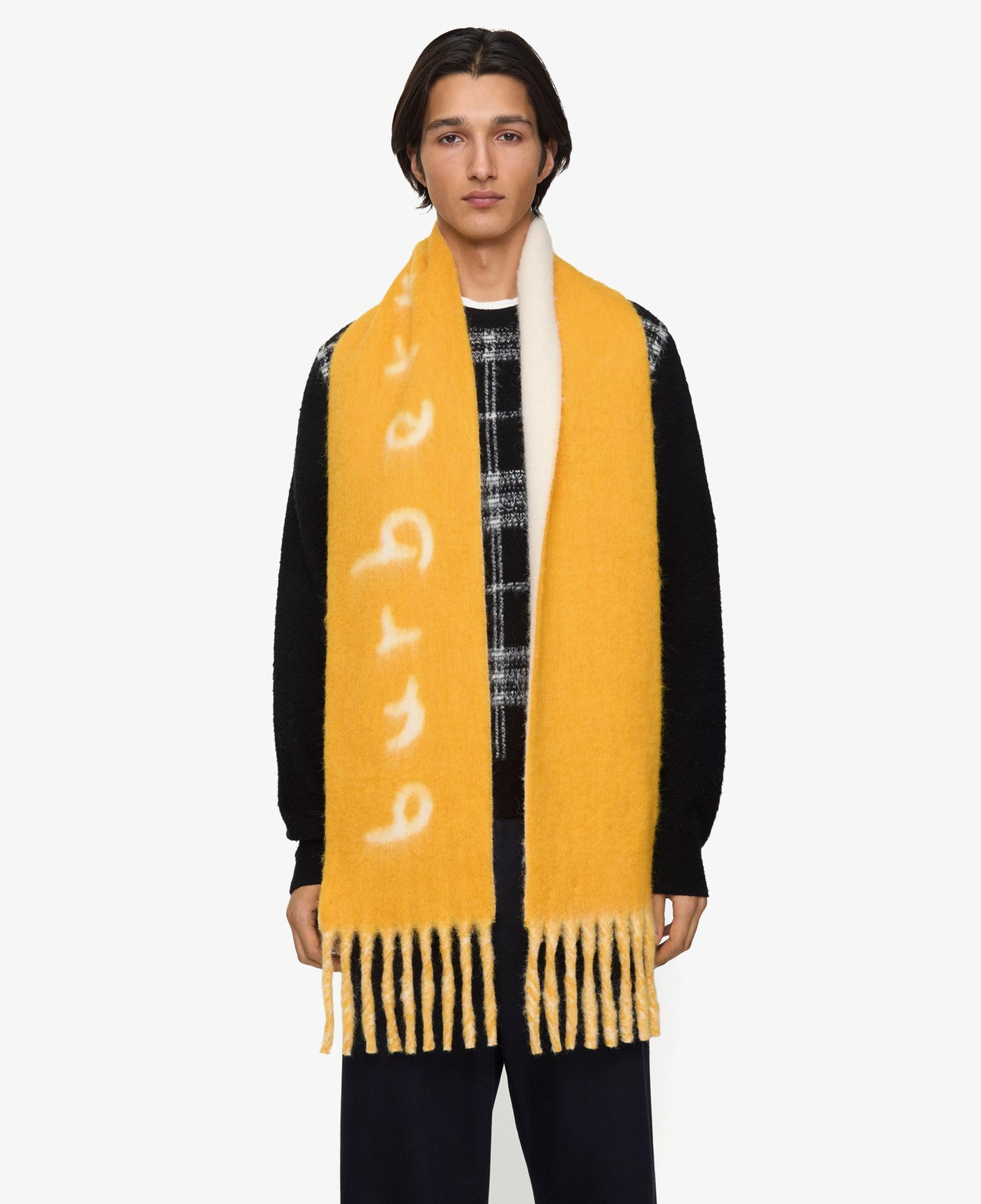 Burberry Kadın Sarı Yün Karışımlı Atkı