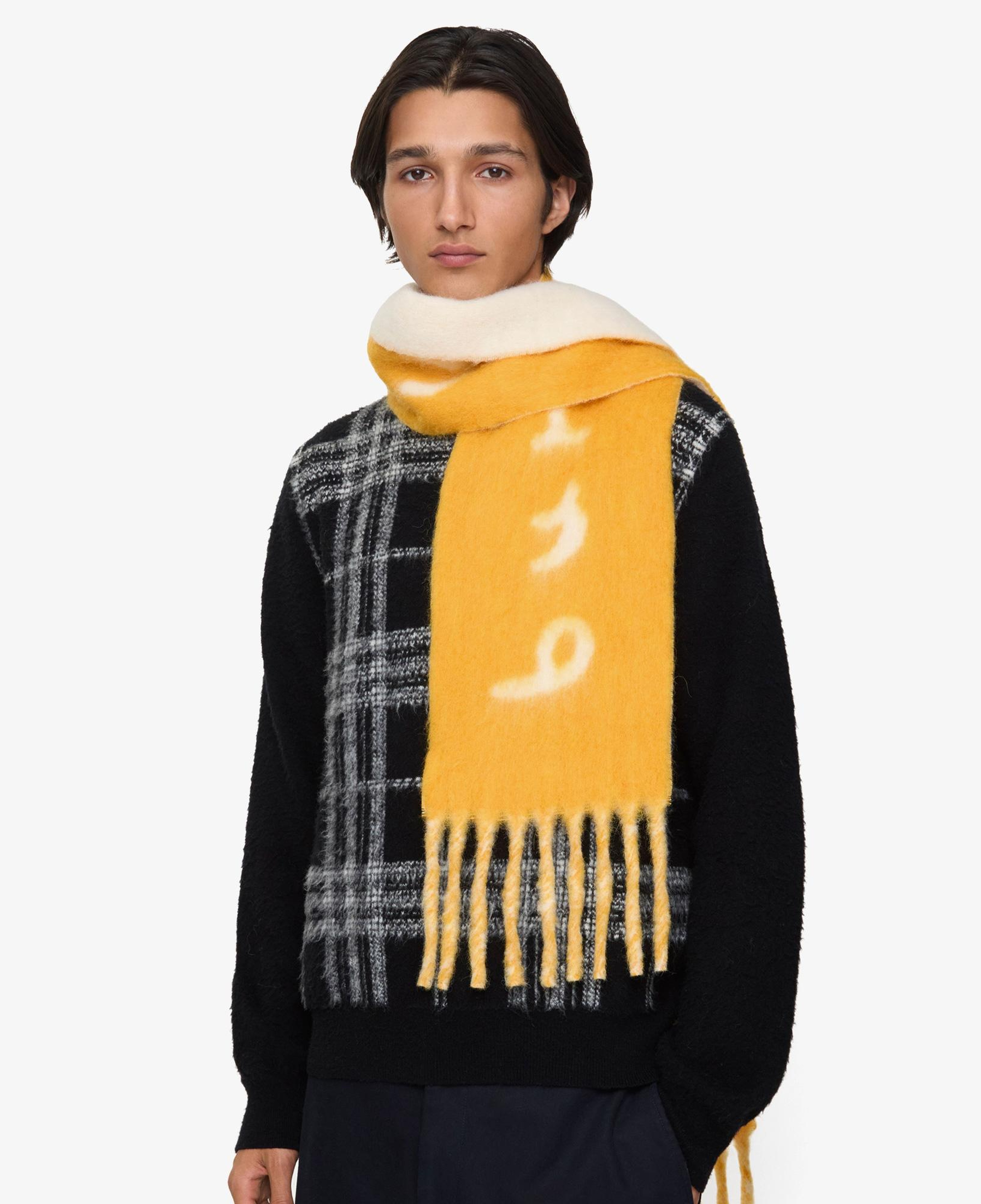 Burberry Kadın Sarı Yün Karışımlı Atkı
