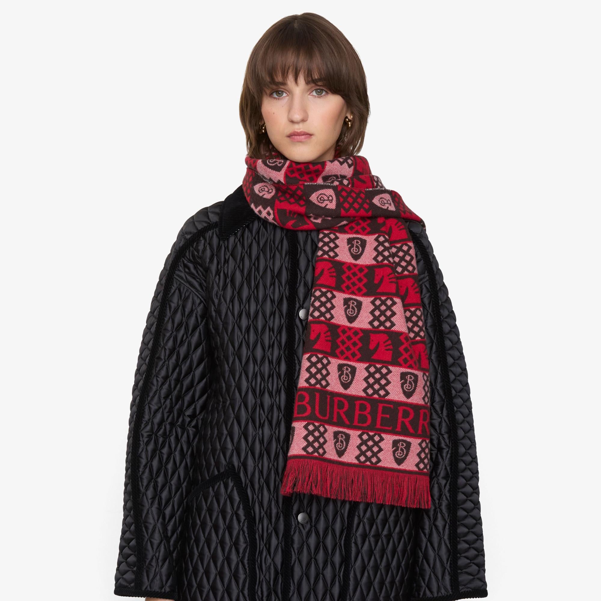 Burberry Archive Repeat Kadın Kırmızı Yün Atkı