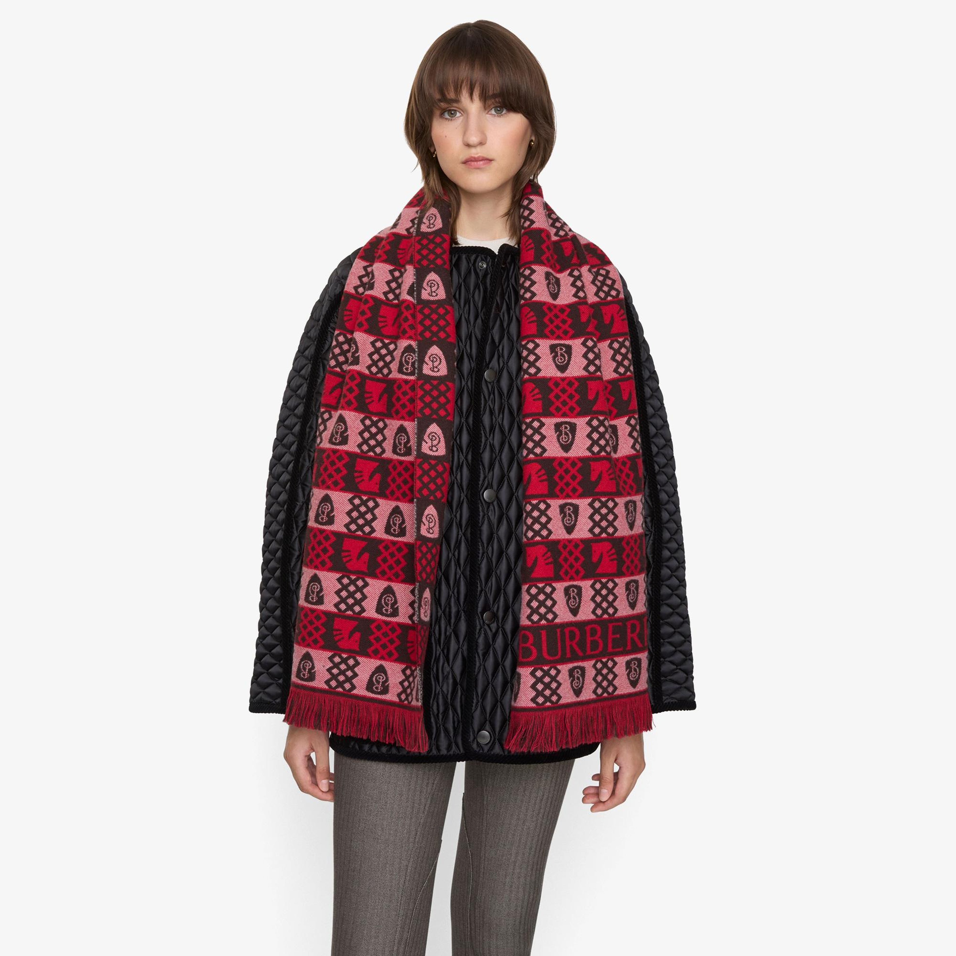 Burberry Archive Repeat Kadın Kırmızı Yün Atkı