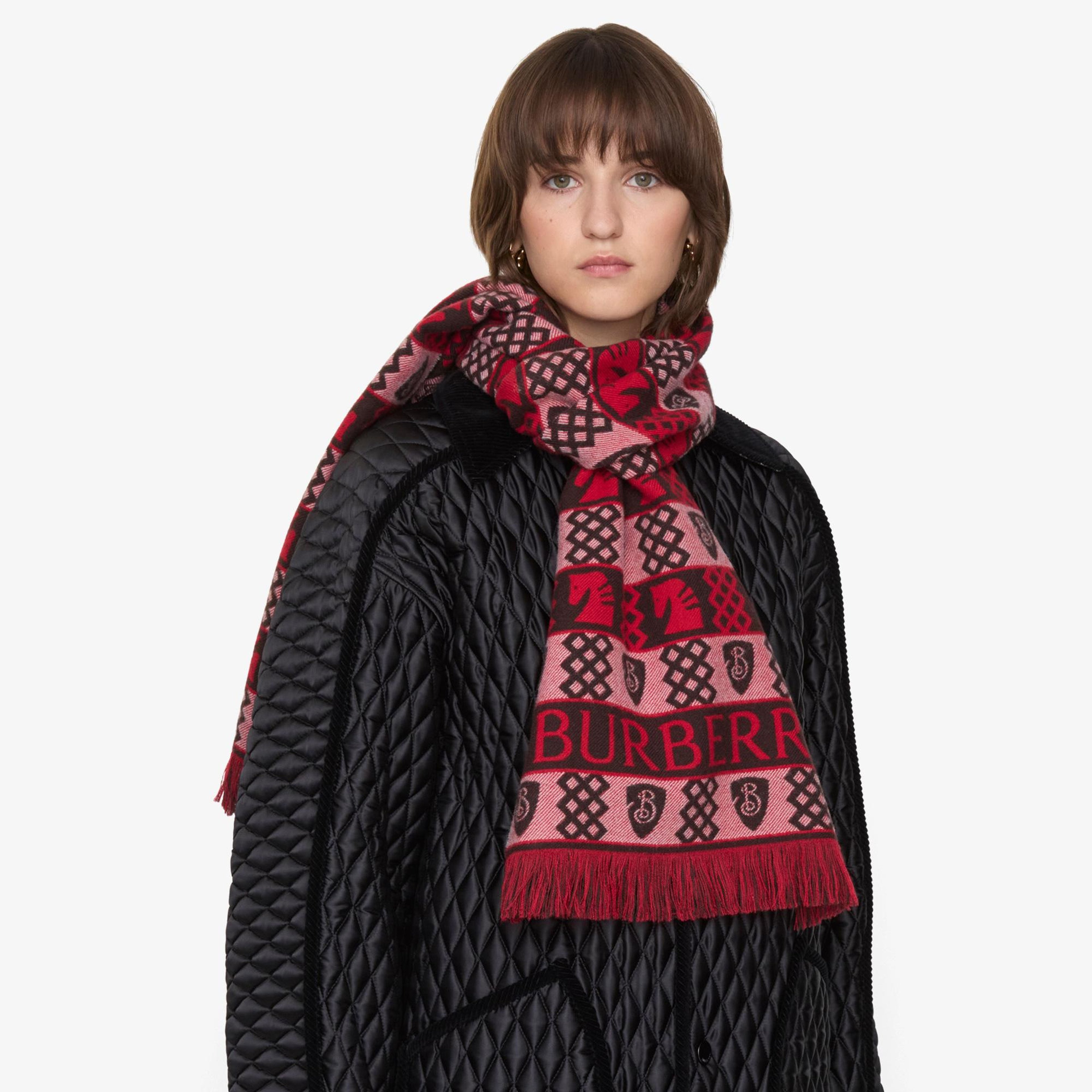 Burberry Archive Repeat Kadın Kırmızı Yün Atkı