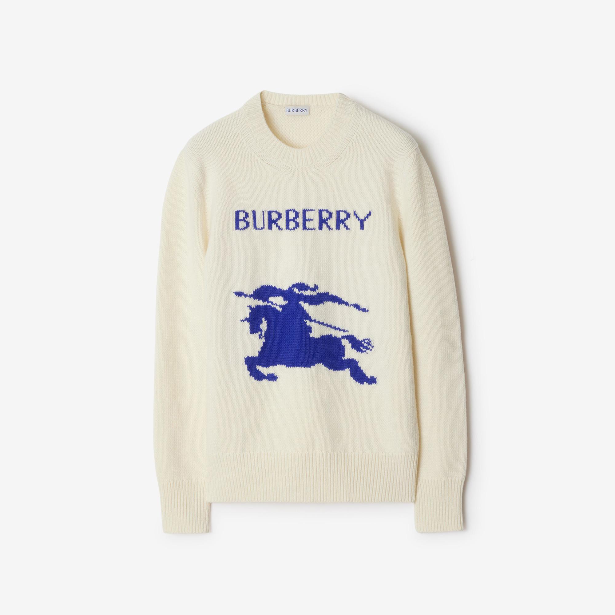 Burberry Kadın Beyaz Yün Karışımlı Kazak