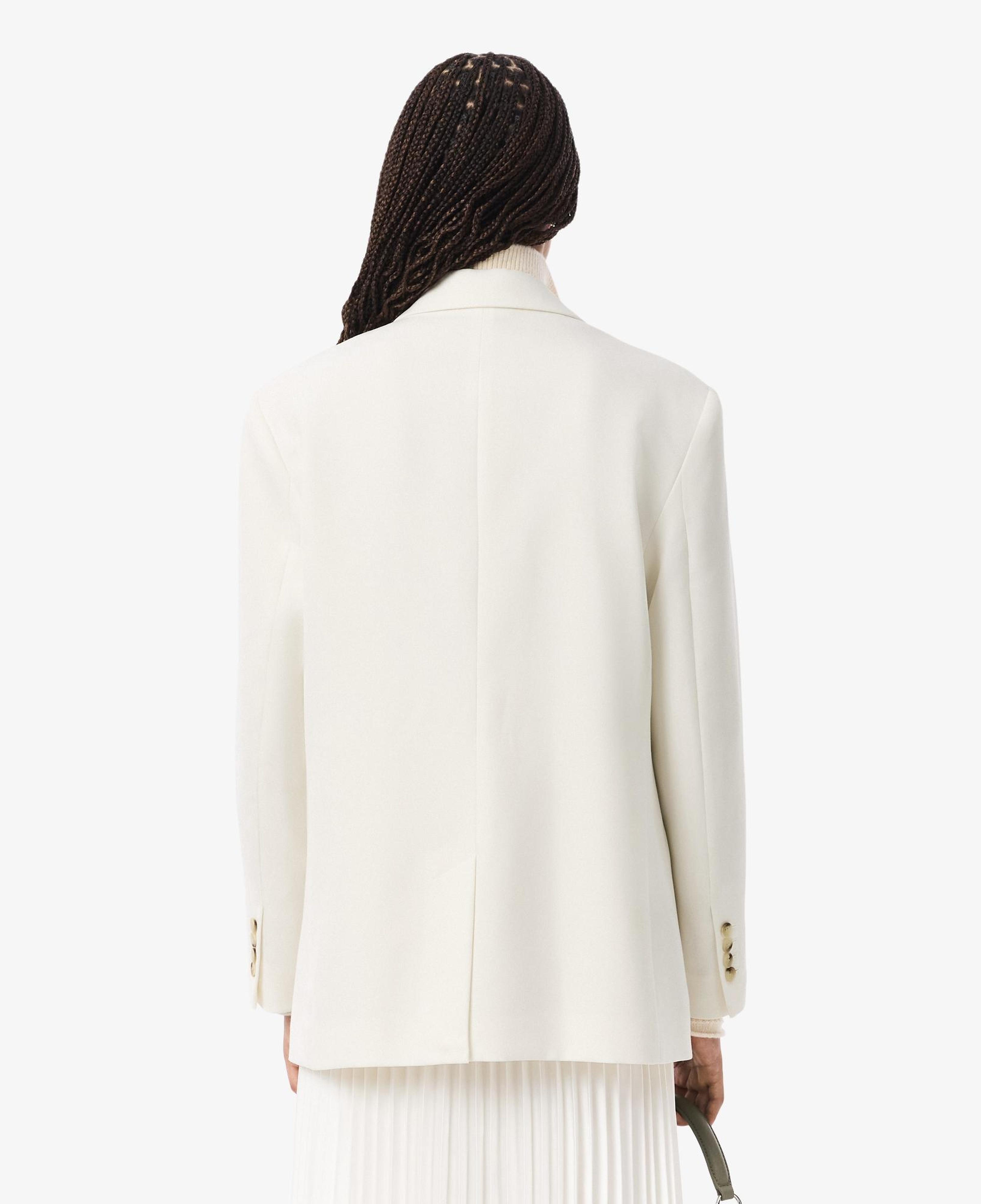 Lacoste Kadın Relaxed Fit Krem Yün Karışımlı Blazer