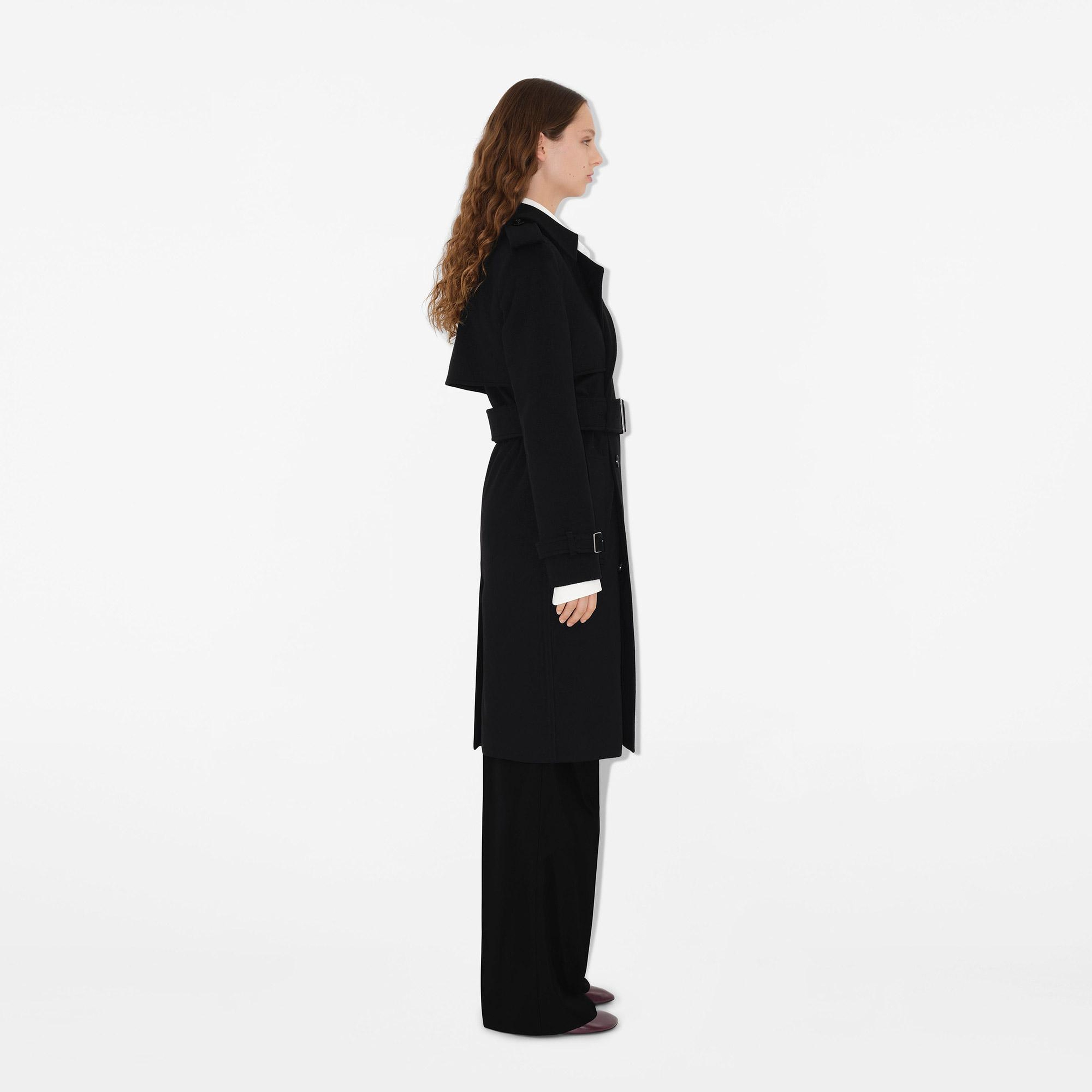 Burberry Kaşmir Trench Kadın Siyah Mont