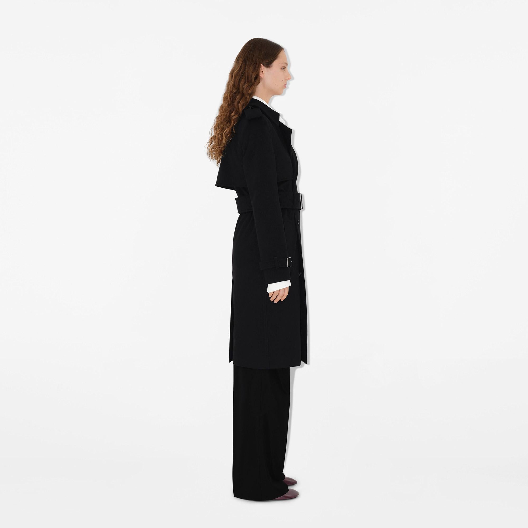 Burberry Kaşmir Trench Kadın Siyah Mont