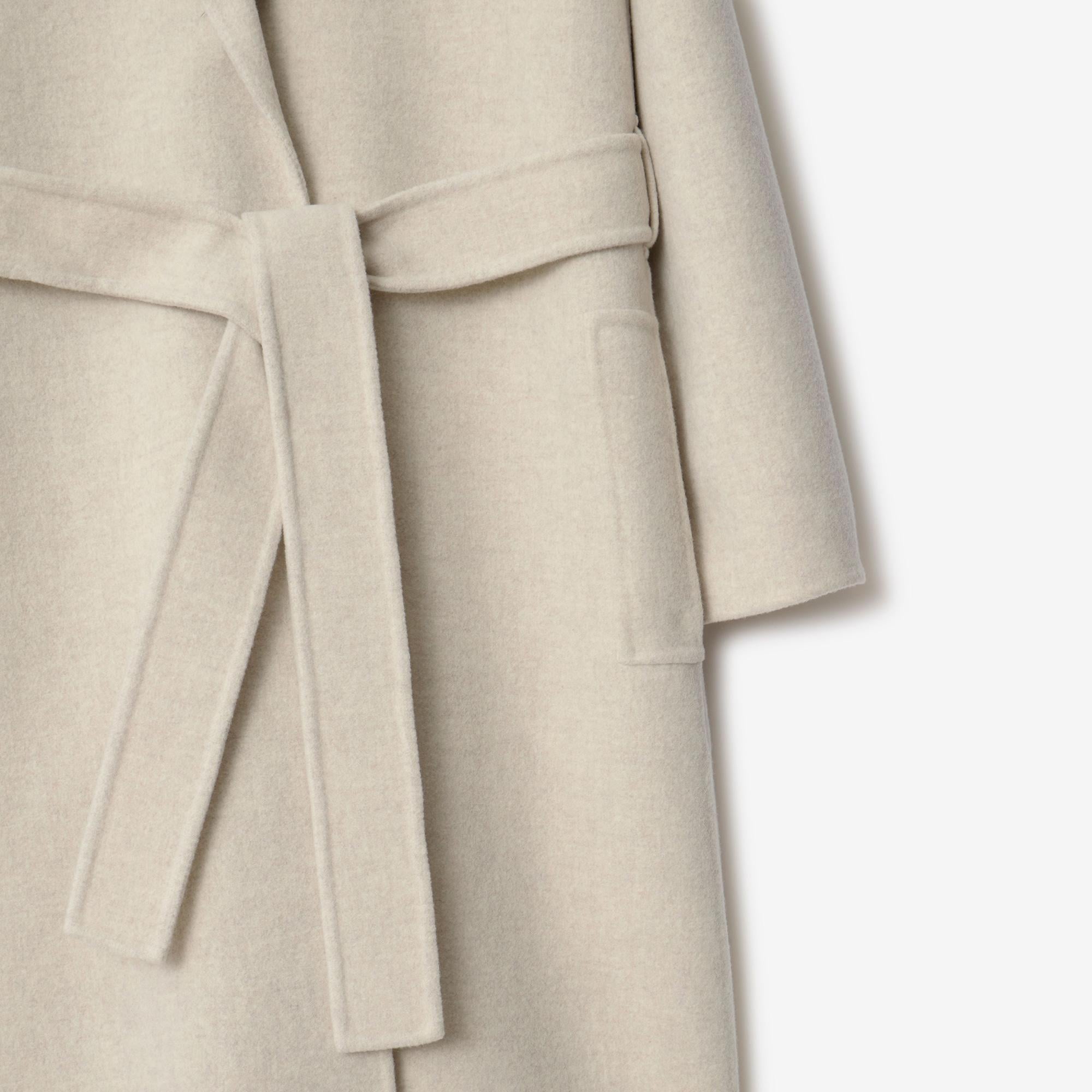 Burberry Cashmere Hooded Kadın Krem Palto