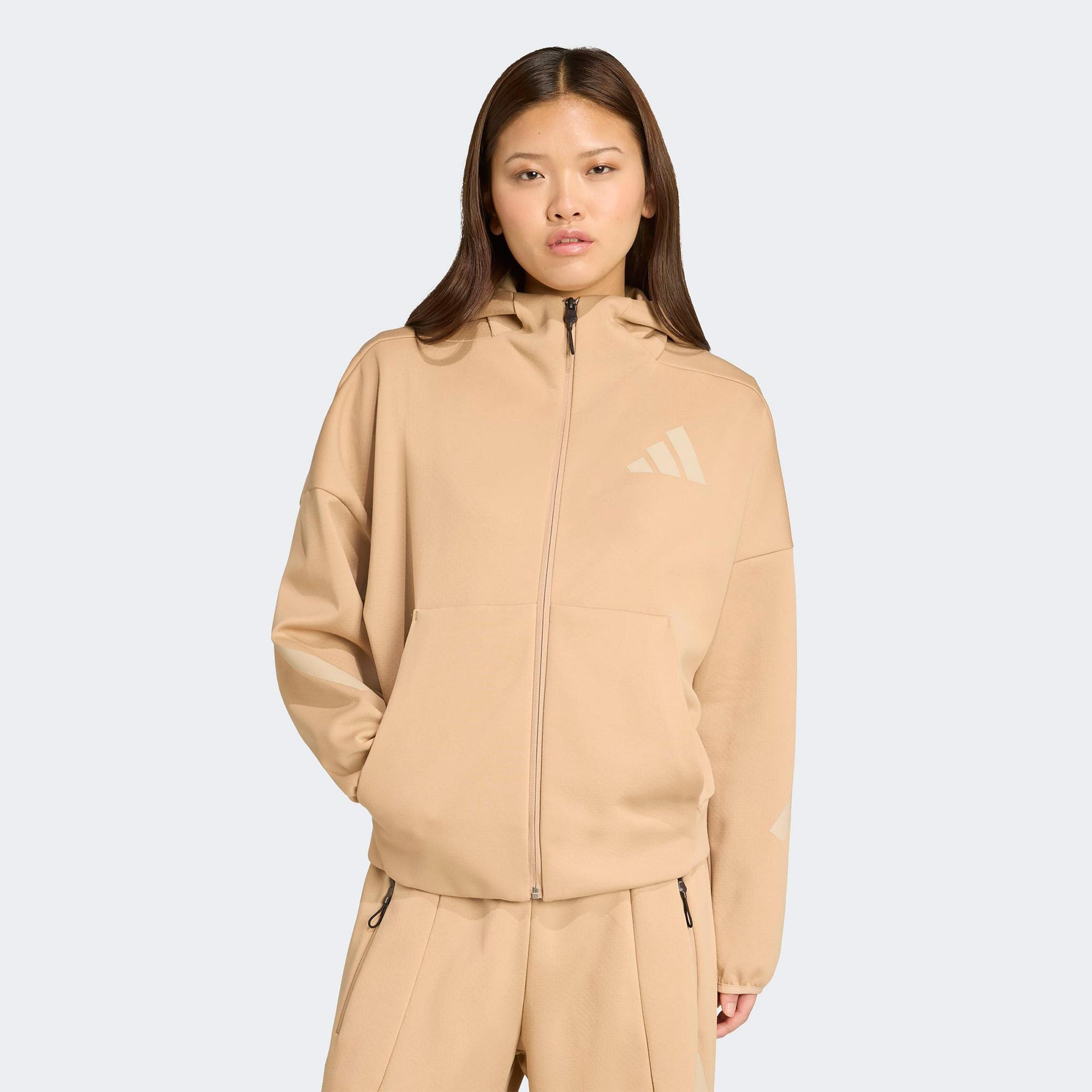 adidas Z.N.E. Full Zip Kadın Kahverengi Eşofman Üstü