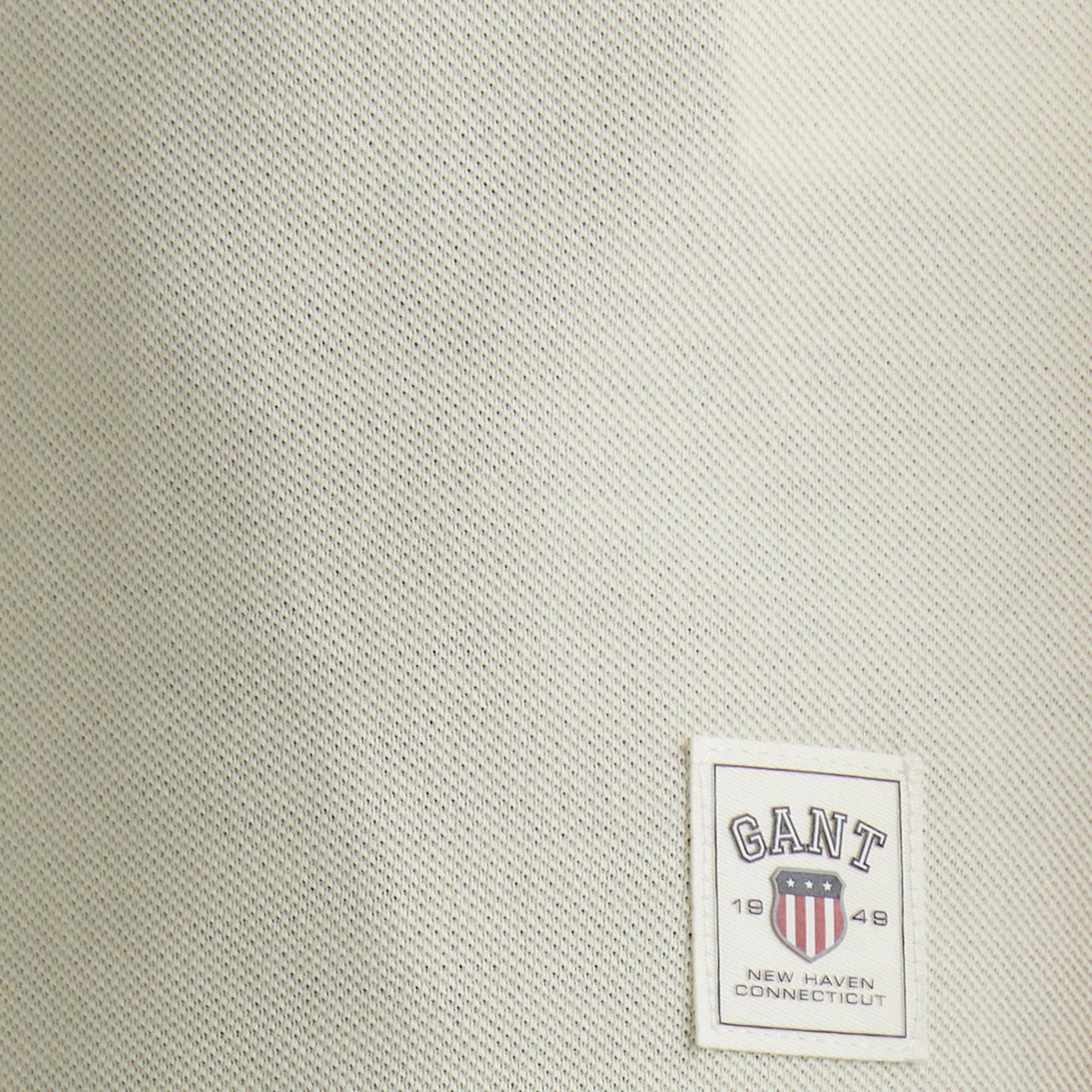 GANT Erkek Krem Relaxed Fit Bisiklet Yaka Logolu T-Shirt