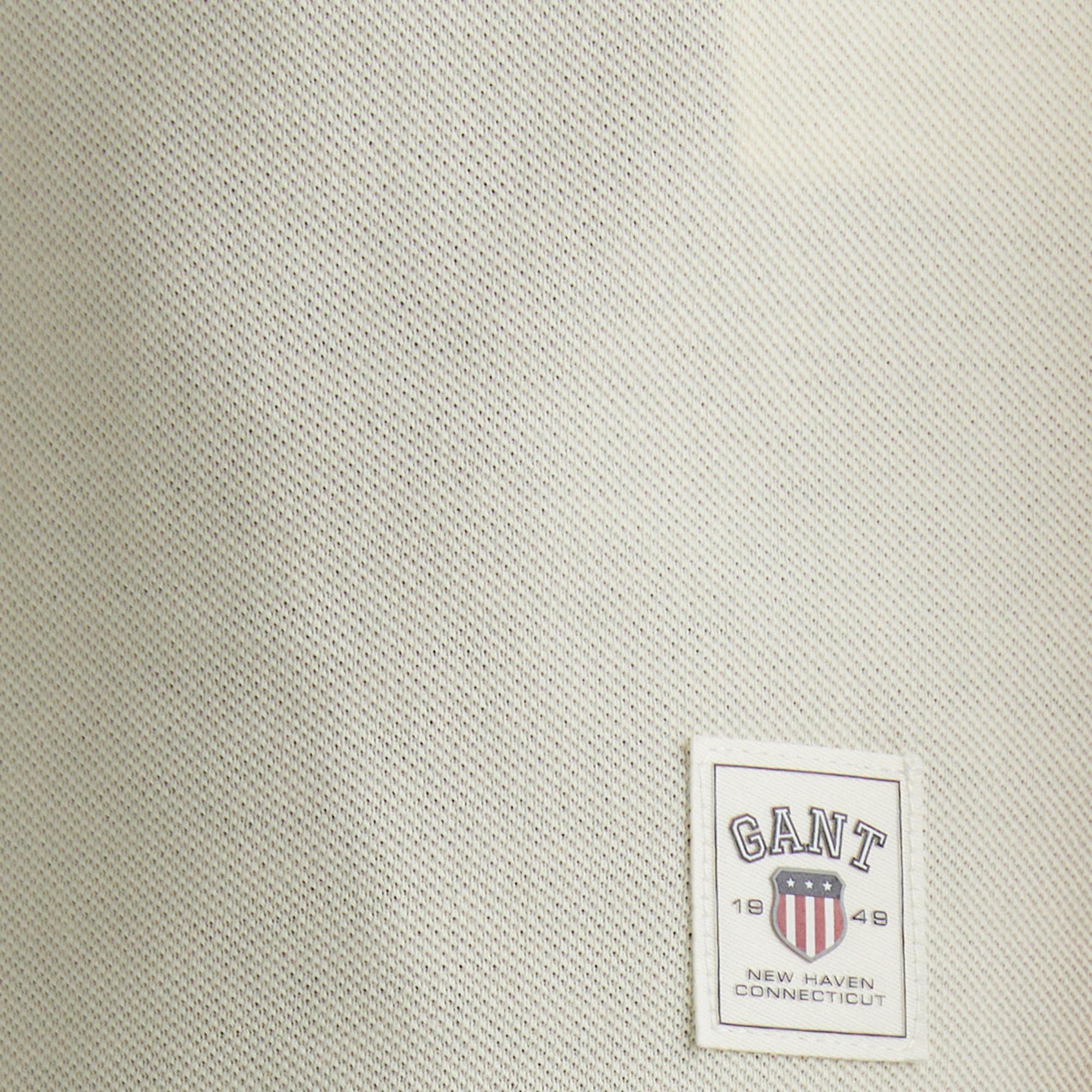 GANT Erkek Krem Relaxed Fit Bisiklet Yaka Logolu T-Shirt