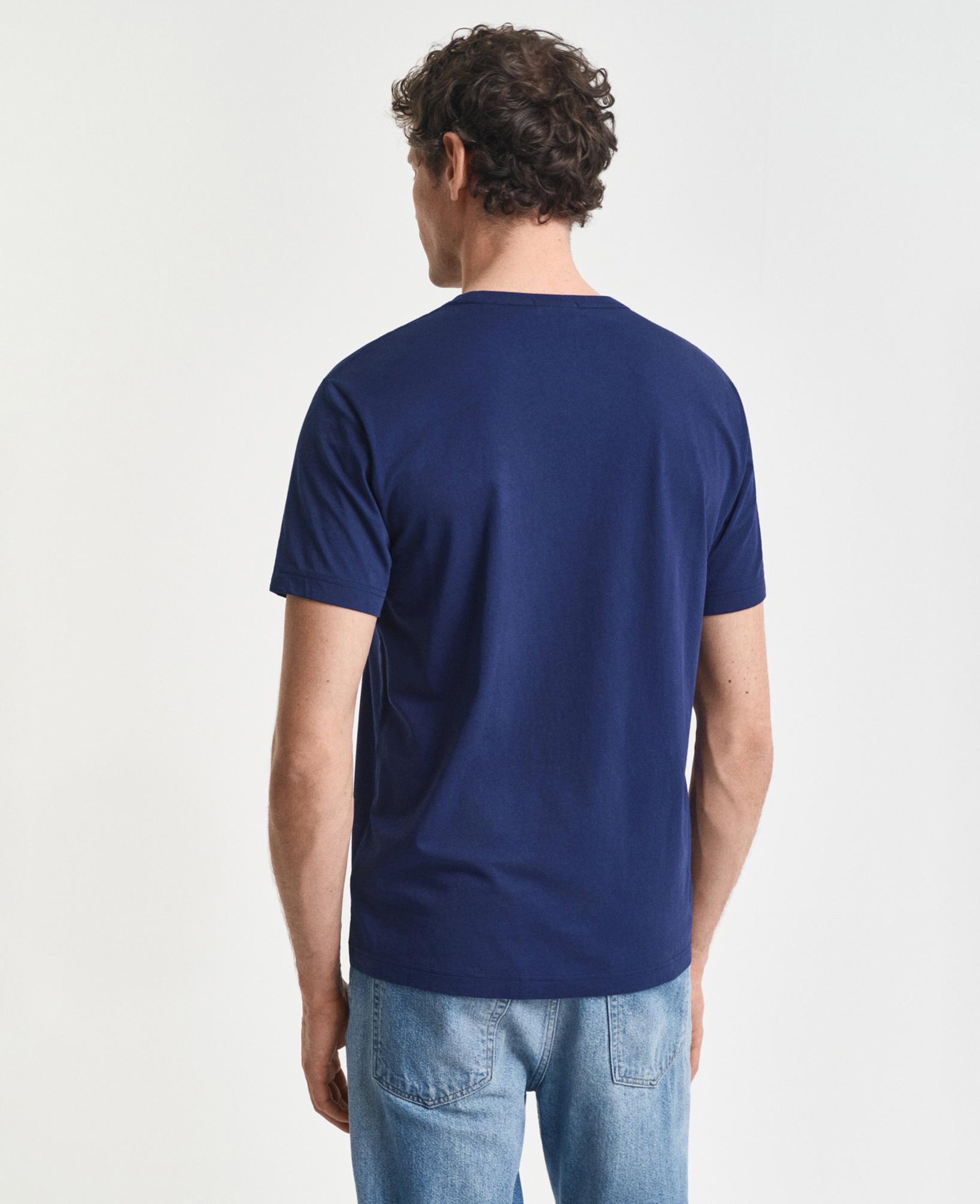 GANT Erkek Mavi Regular Fit Bisiklet Yaka T-Shirt
