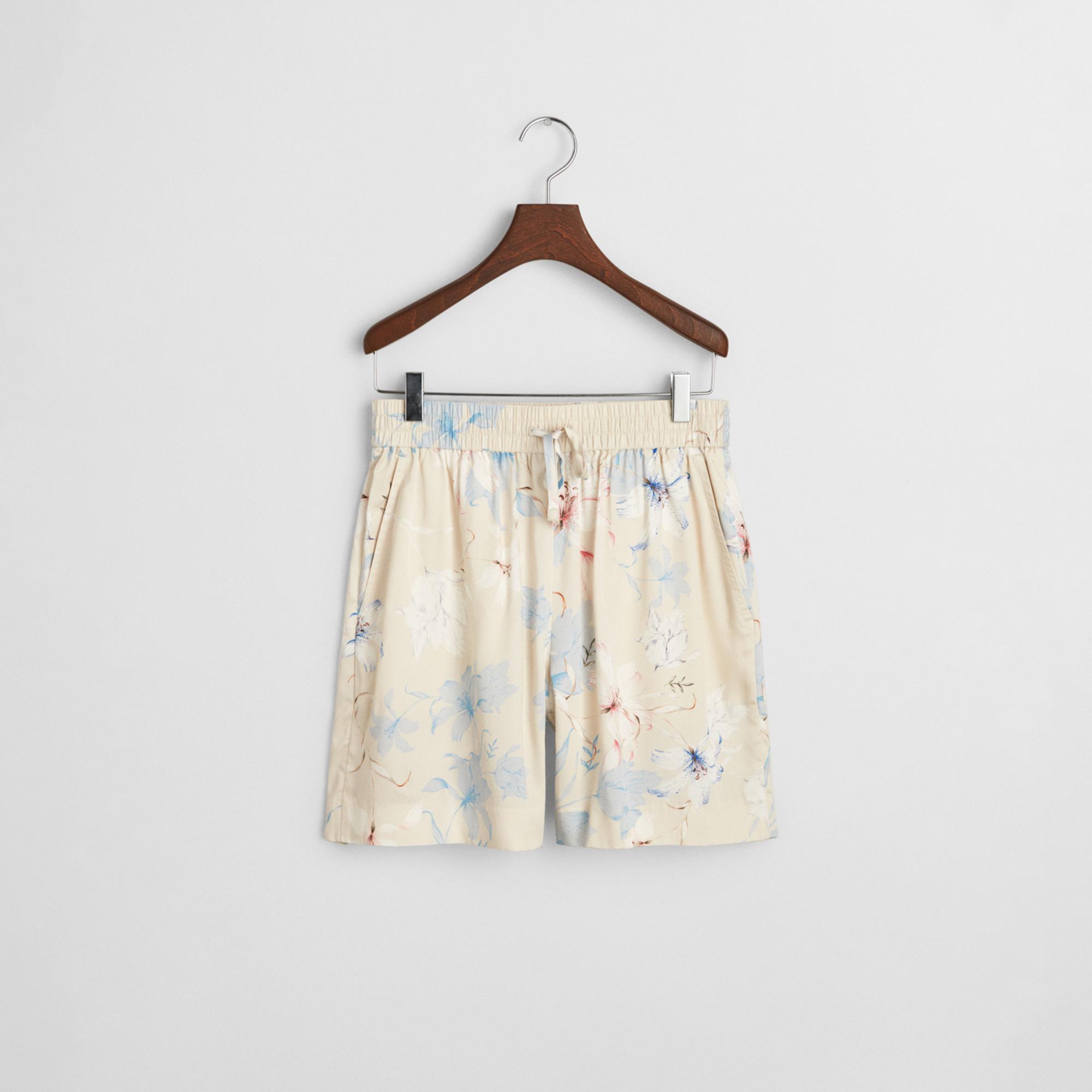 GANT Kadın Krem Relaxed Fit Desenli Şort