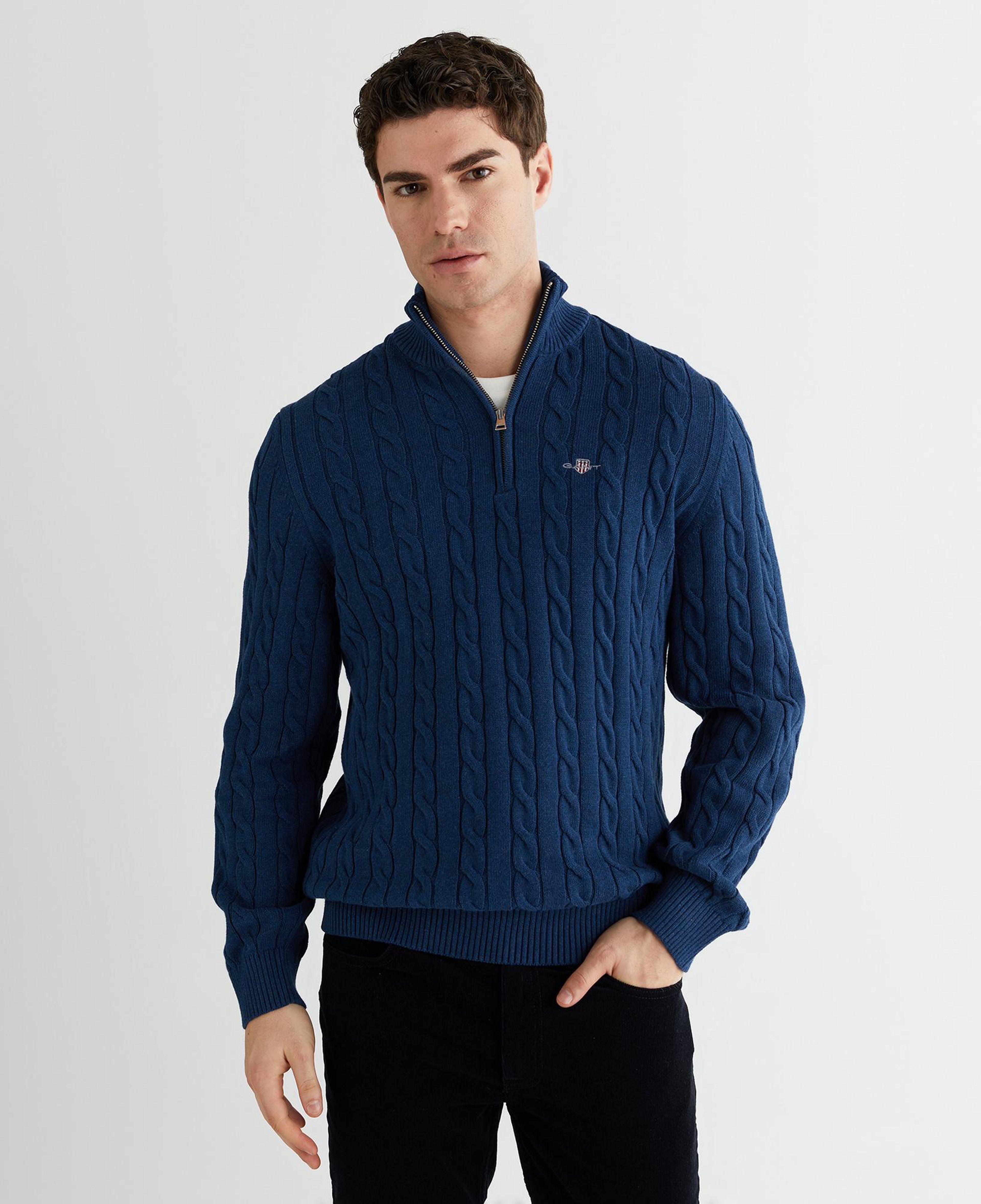 GANT Erkek Mavi Regular Fit Kazak