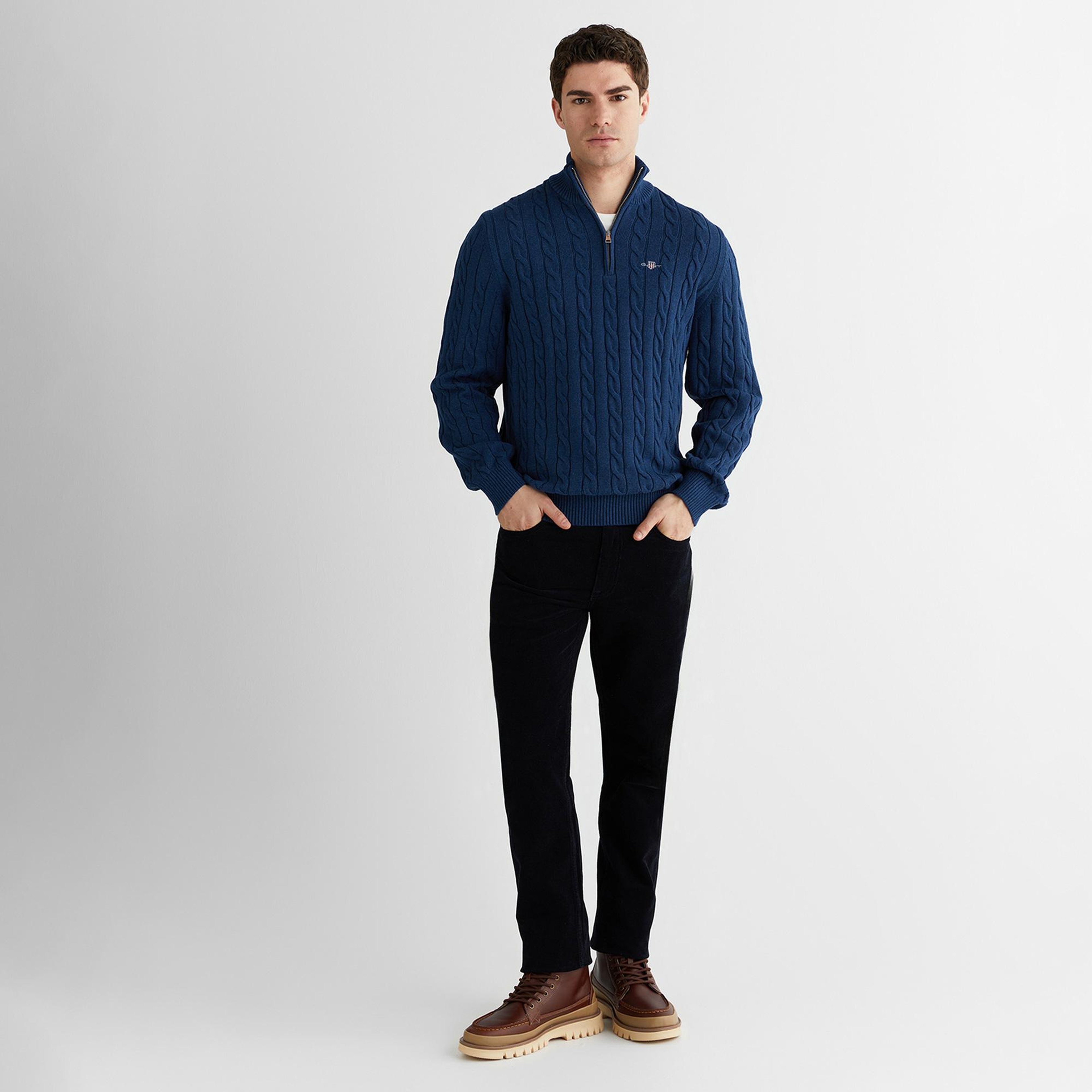 GANT Erkek Mavi Regular Fit Kazak