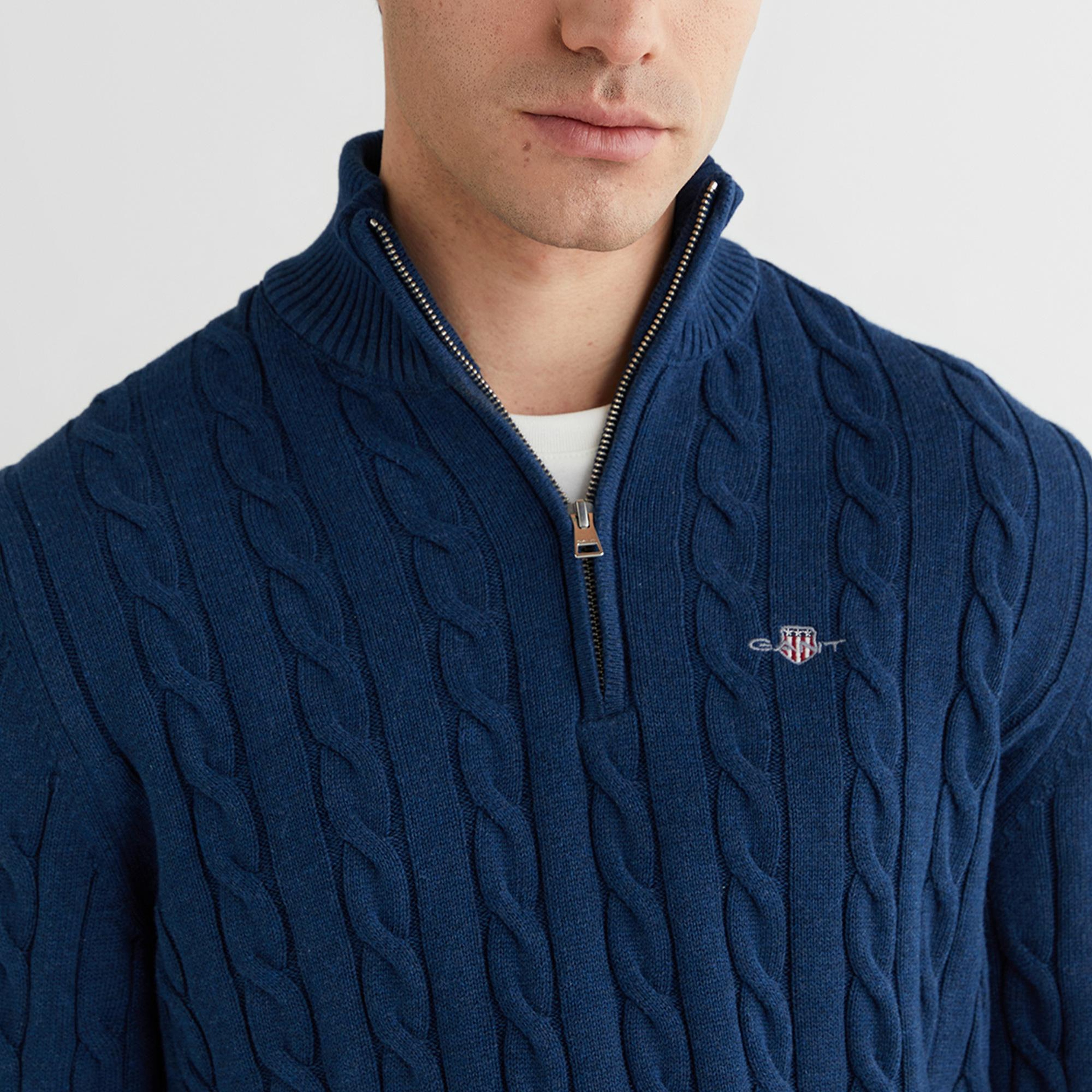 GANT Erkek Mavi Regular Fit Kazak