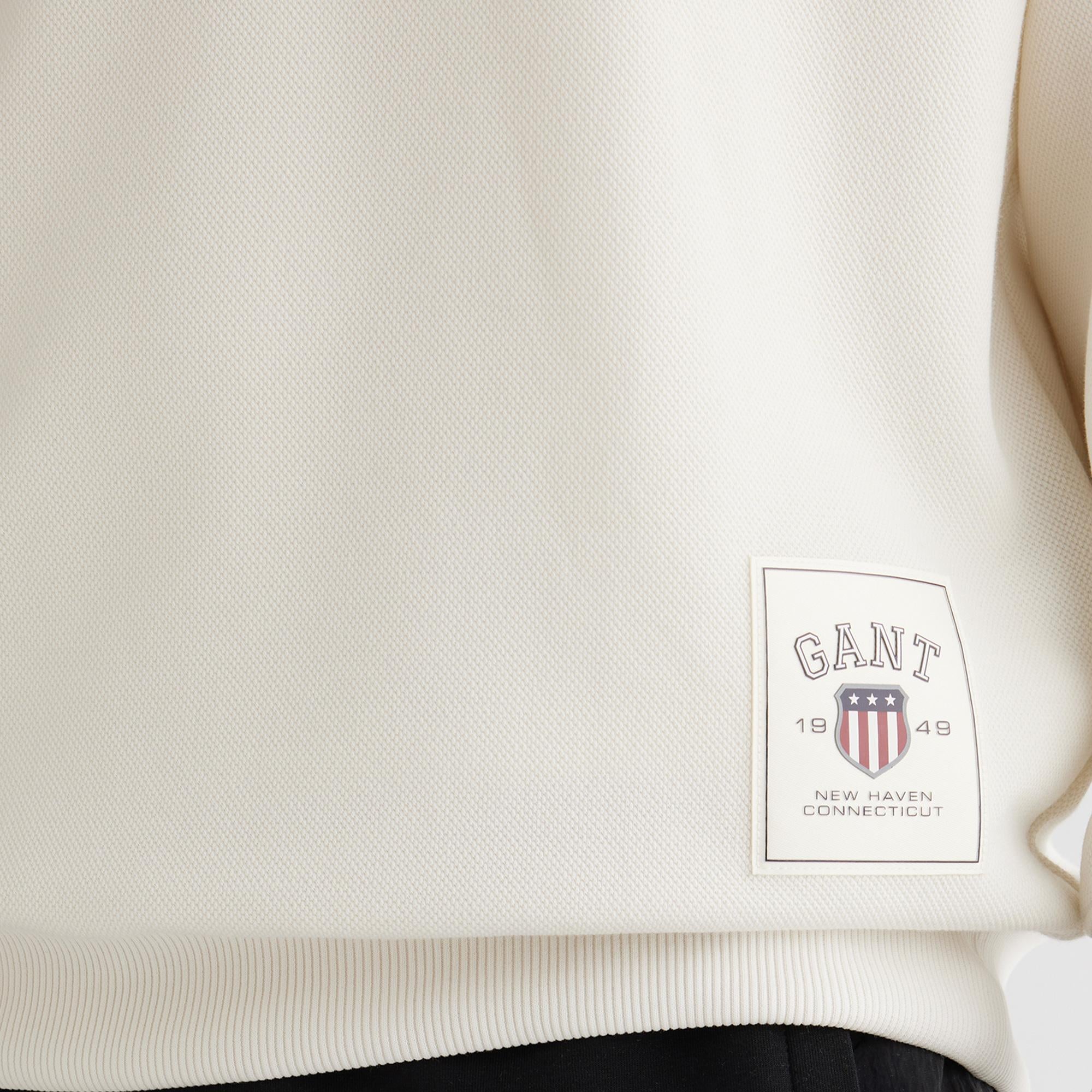 GANT Erkek Krem Relaxed Fit Sweatshirt
