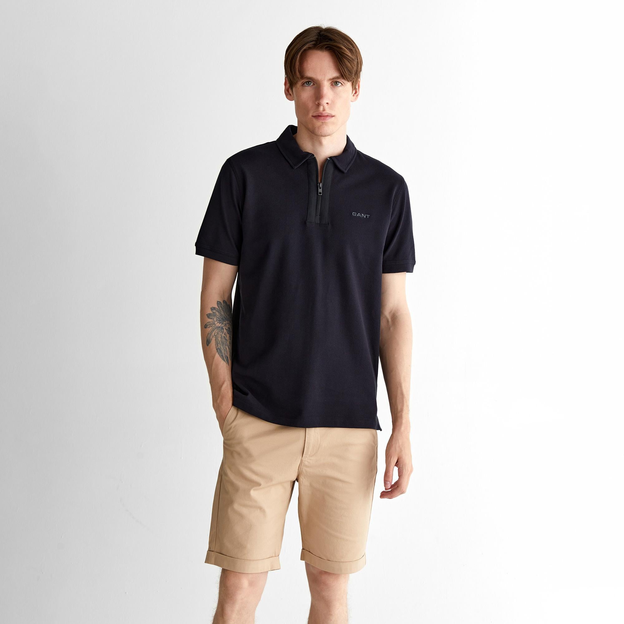 GANT Erkek Siyah Regular Fit Logolu Polo