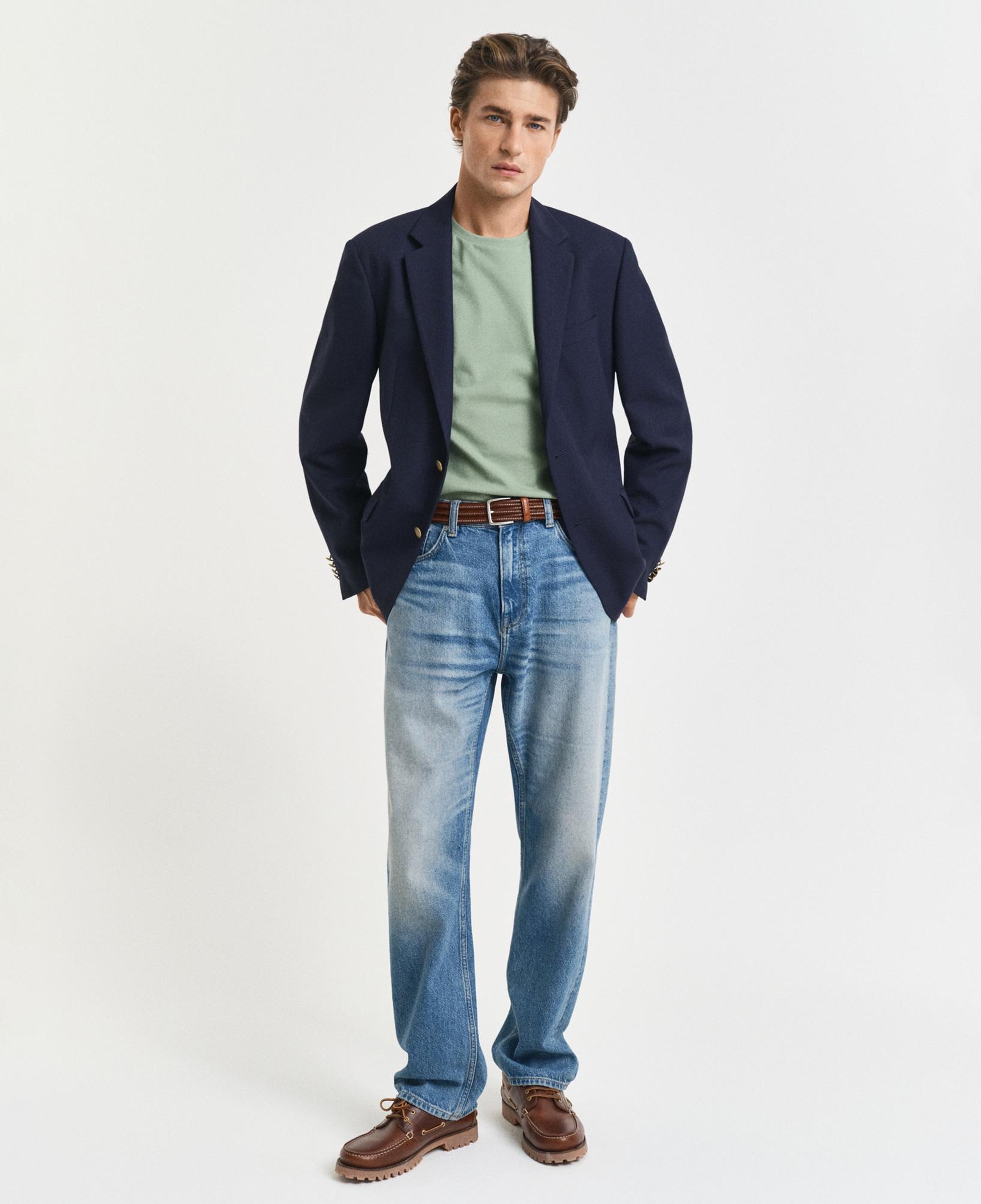 GANT Erkek Yeşil Slim Fit Bisiklet Yaka T-Shirt