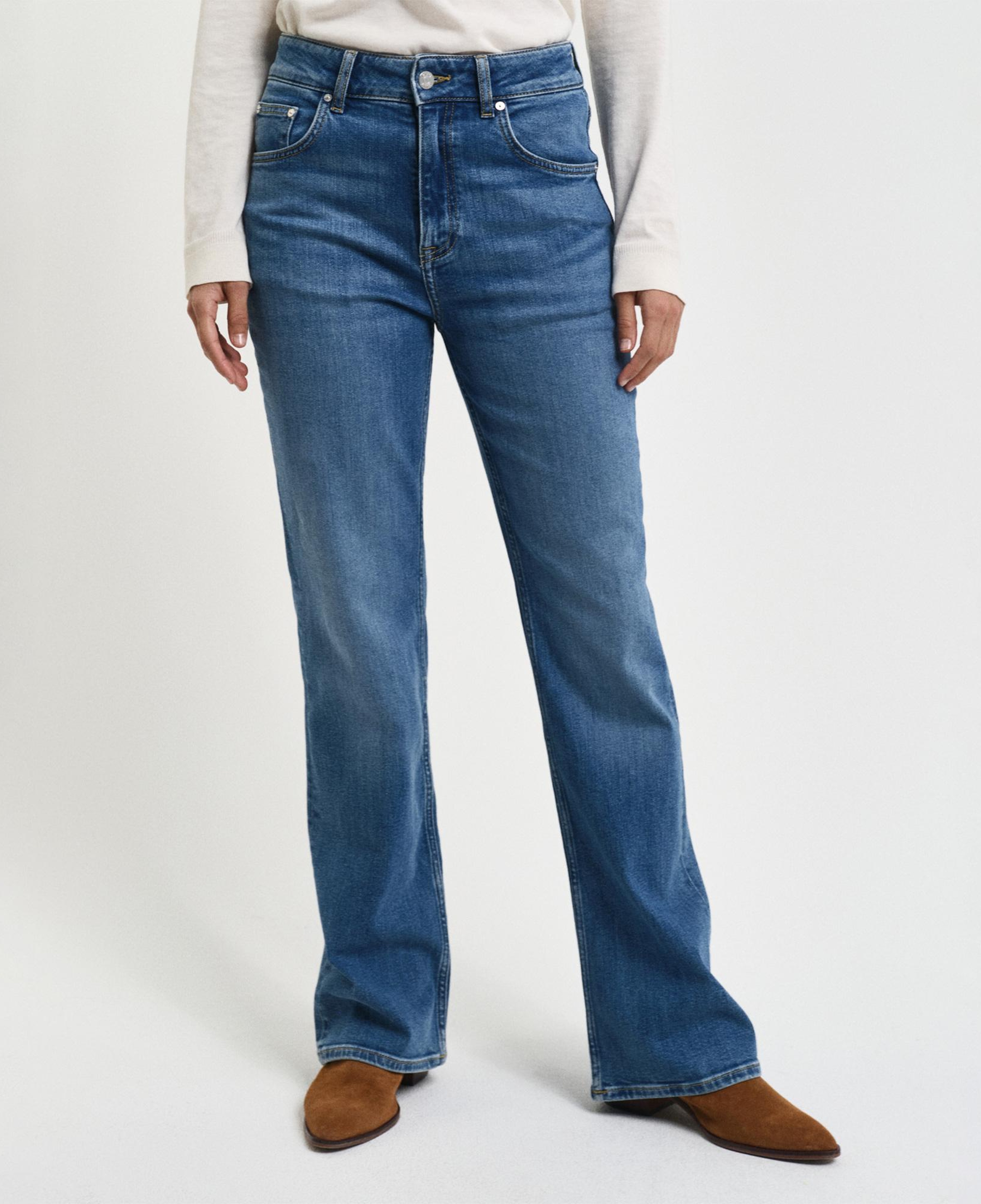 GANT Kadın Mavi Slim Fit Flare Jean Pantolon