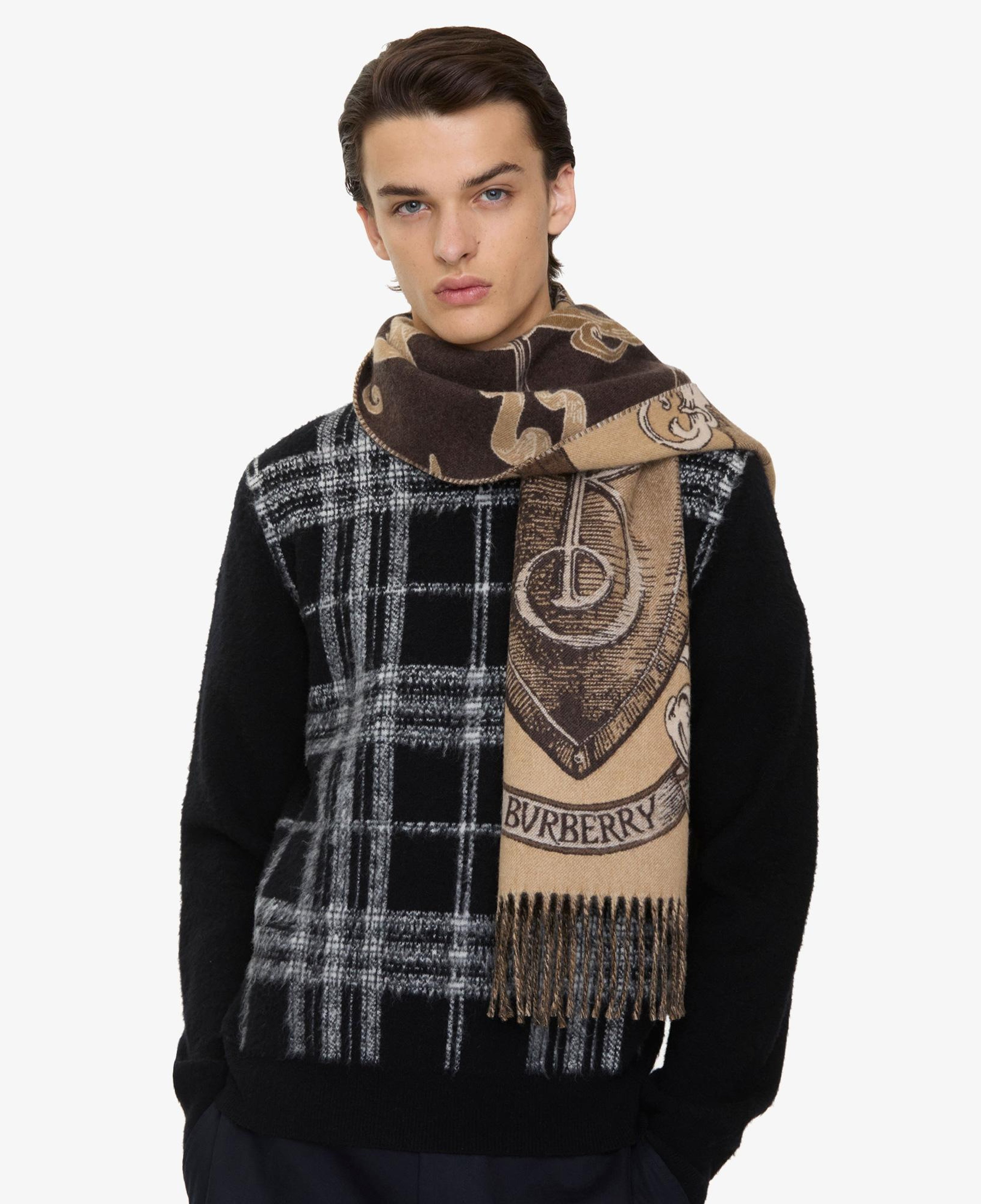 Burberry Etched Knight Kadın Bej Atkı