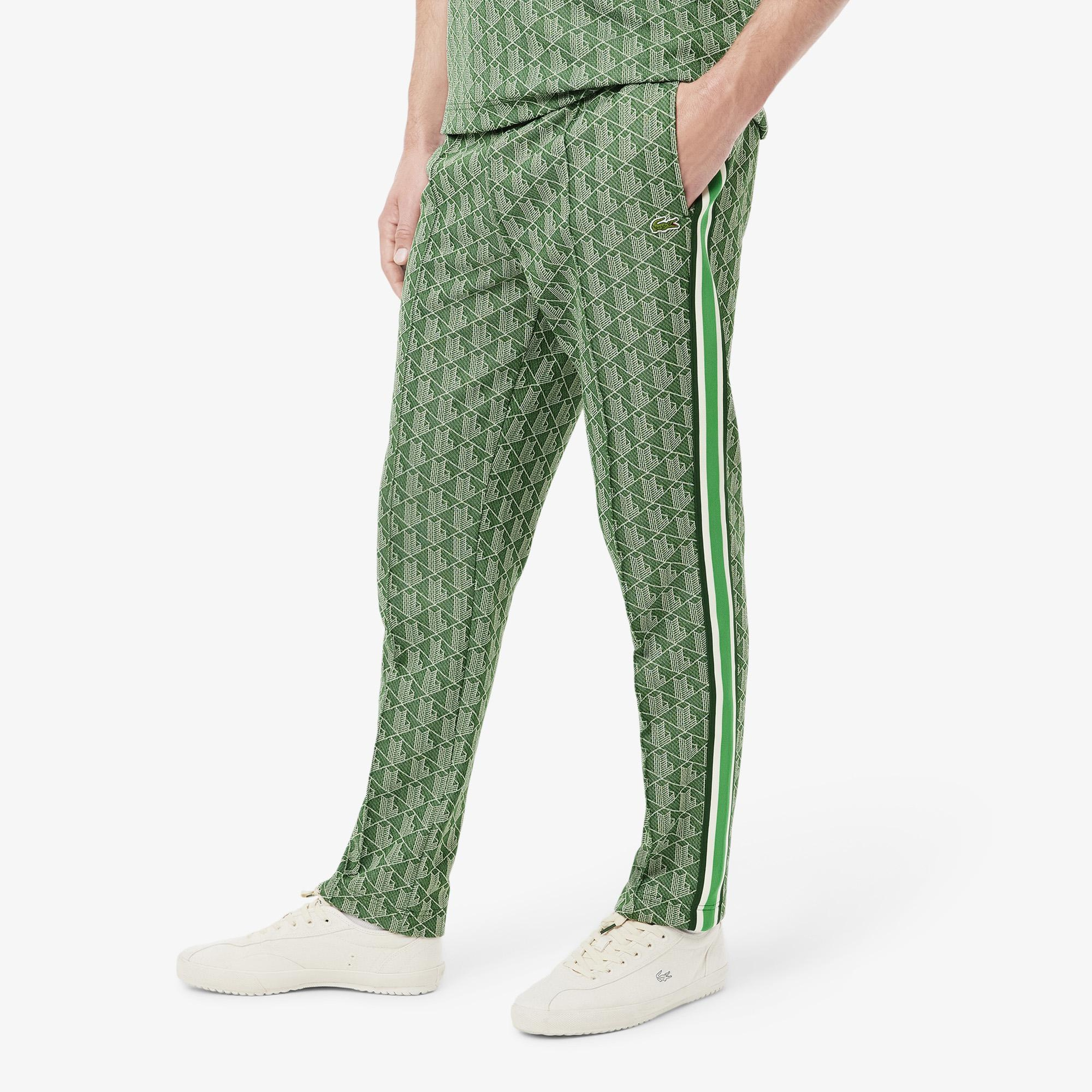 Paris Erkek Regular Fit Monogram Yeşil Eşofman Altı