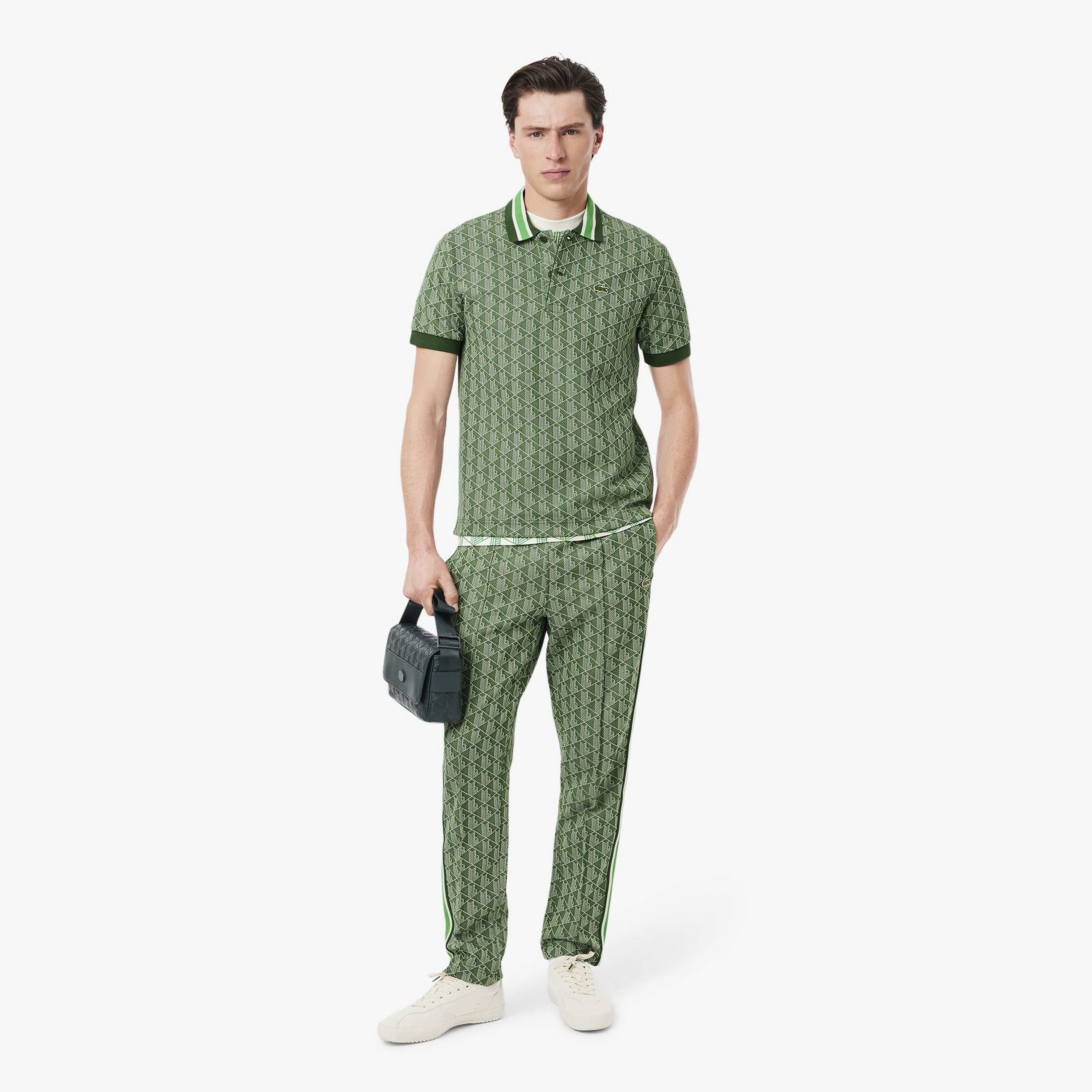 Paris Erkek Regular Fit Monogram Yeşil Eşofman Altı