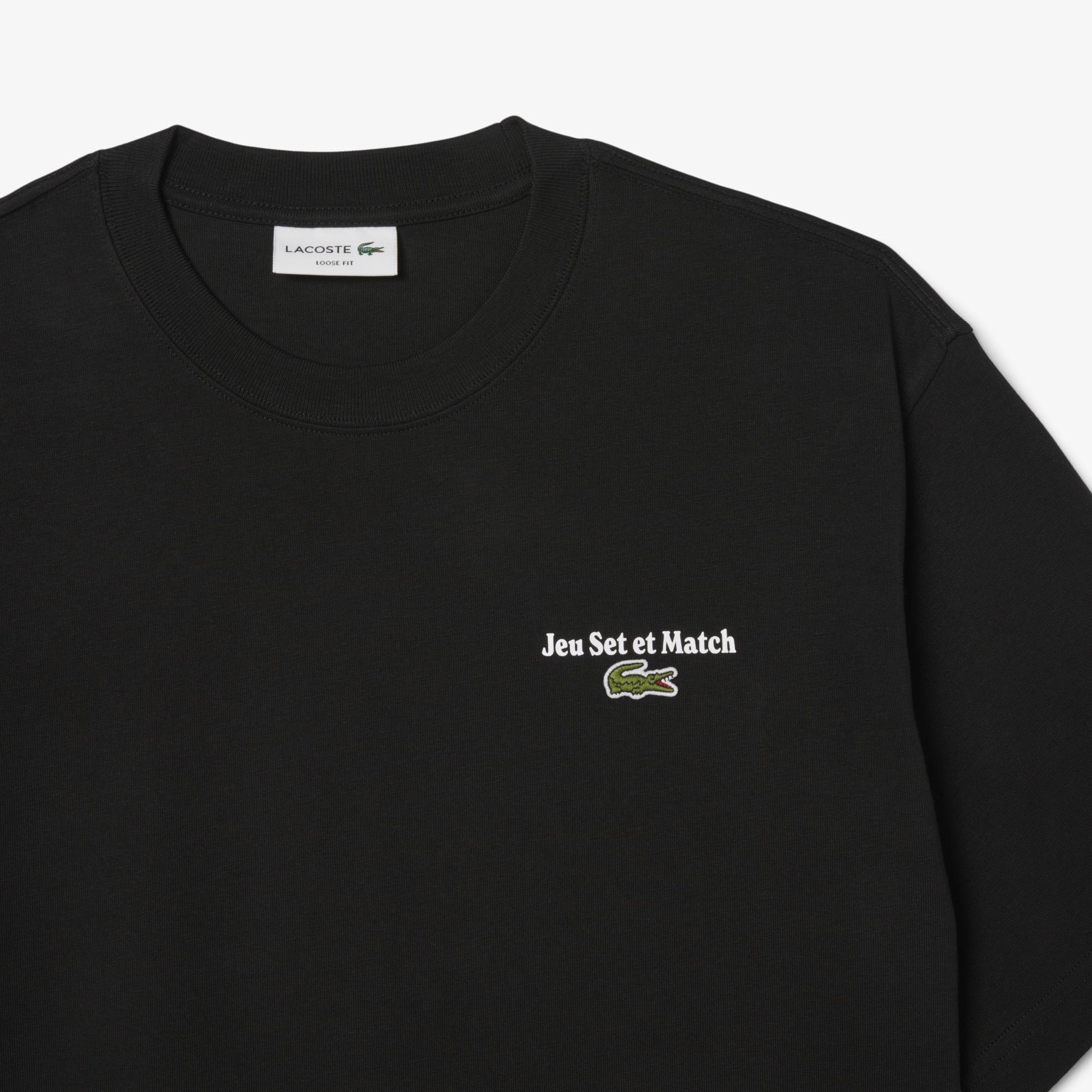 Lacoste Heavy Fit Printed Erkek Siyah T-Shirt