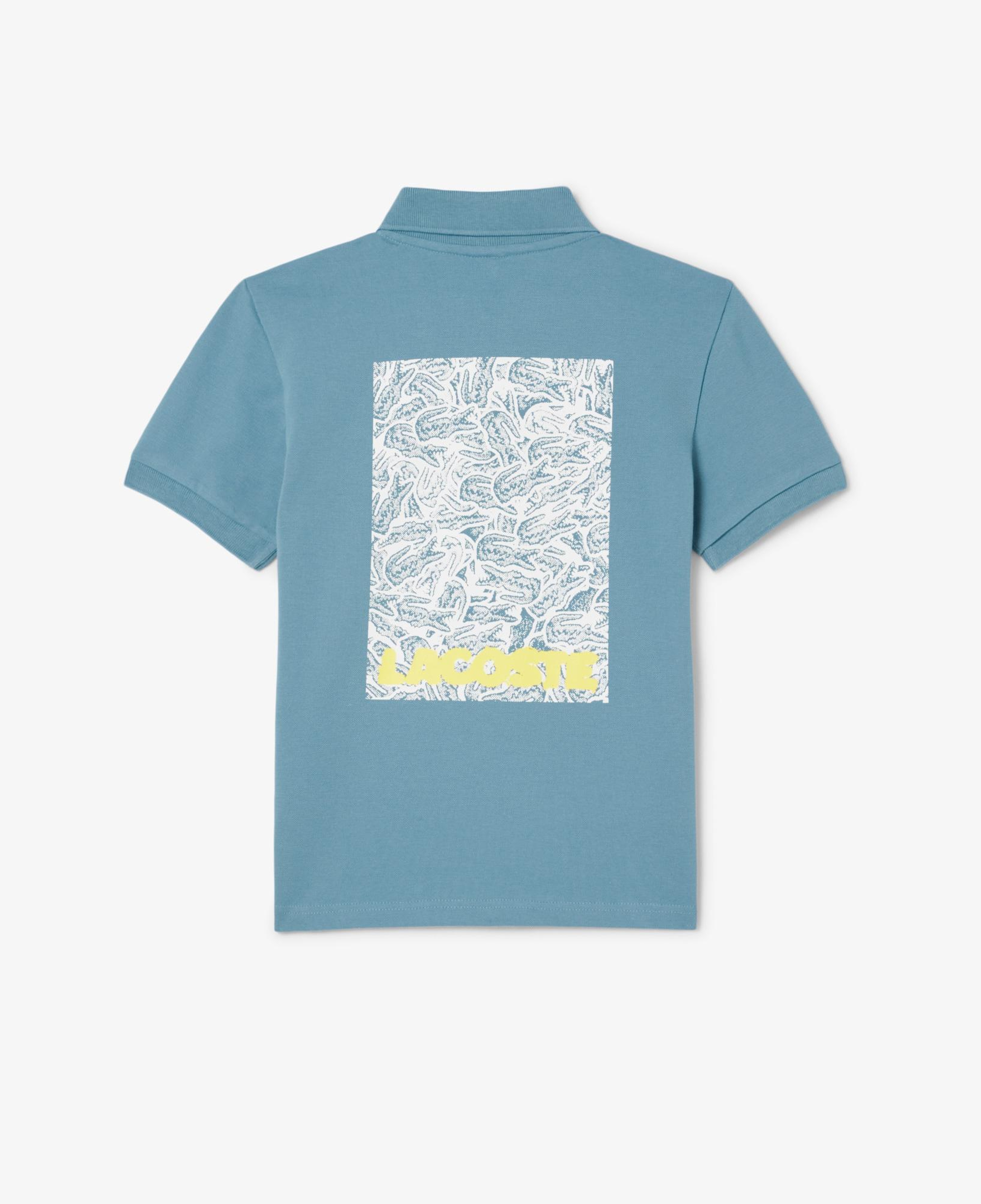 Lacoste Pique Printed Çocuk Mavi Polo