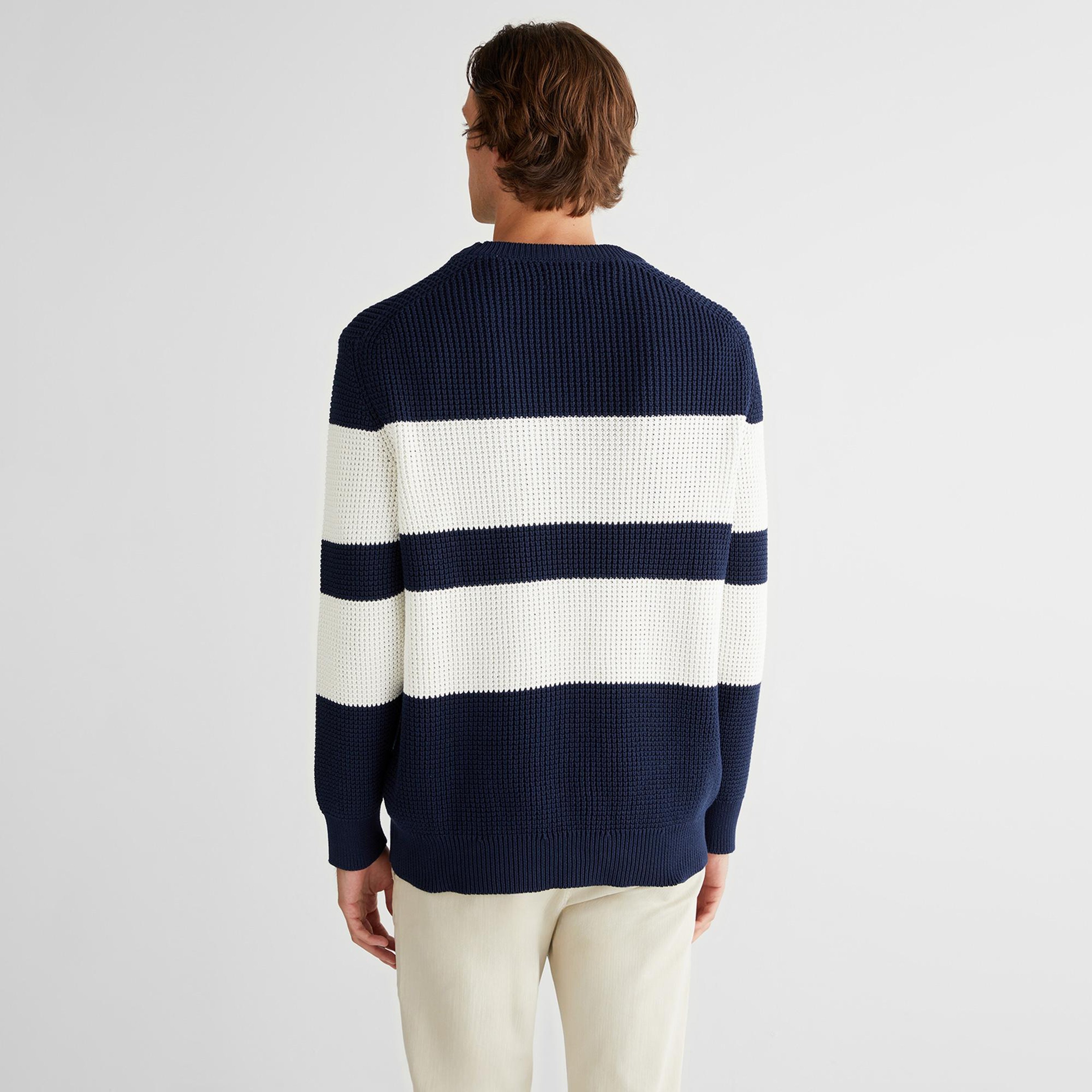 GANT Erkek Lacivert Relaxed Fit Bisiklet Yaka Triko