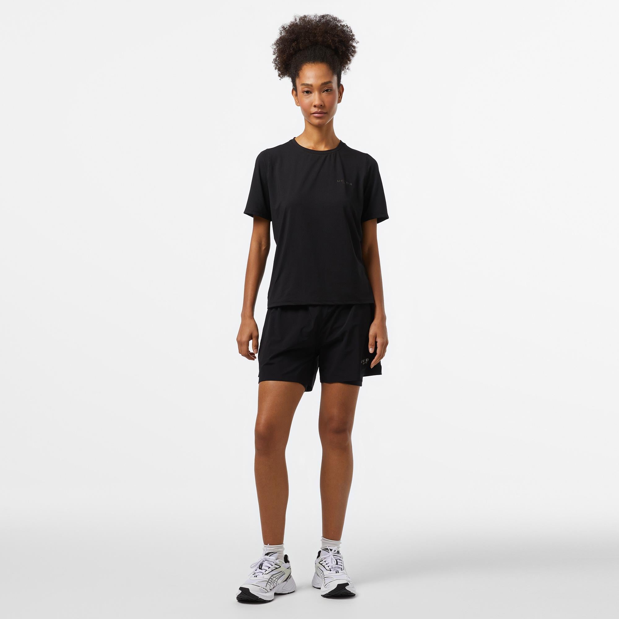 UNITED4 Sport Kadın Siyah T-Shirt
