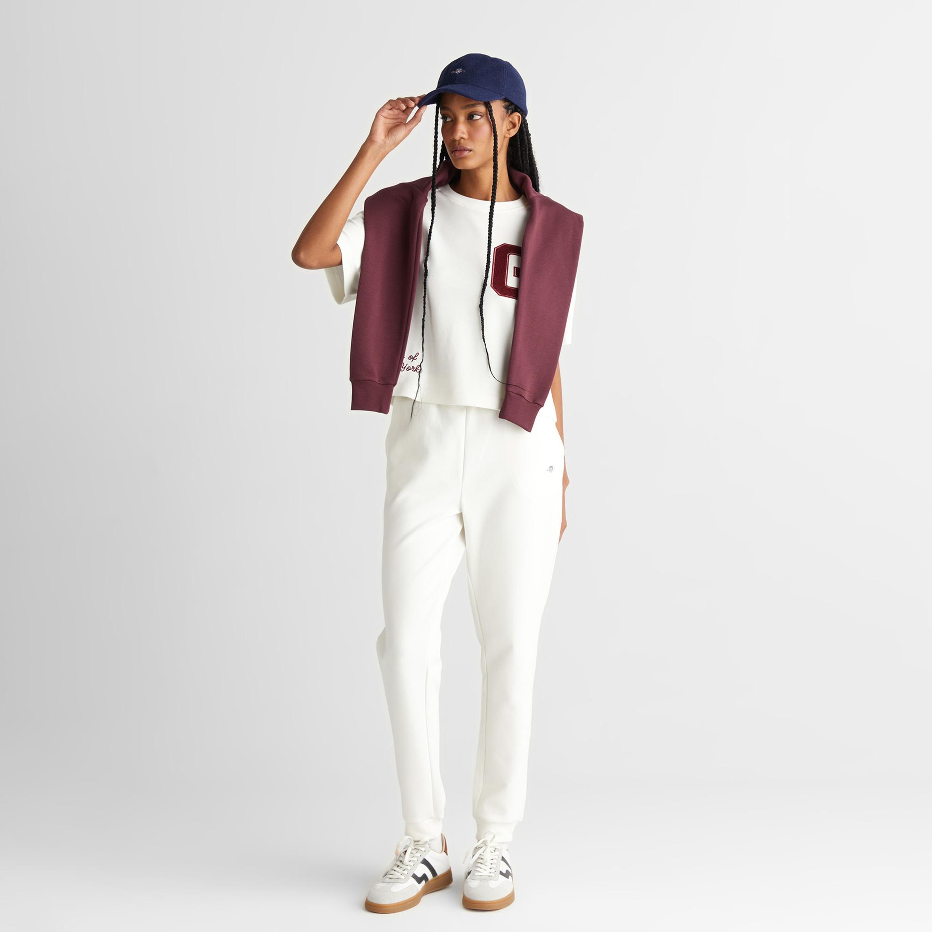 GANT Kadın Beyaz Regular Fit Eşofman Altı