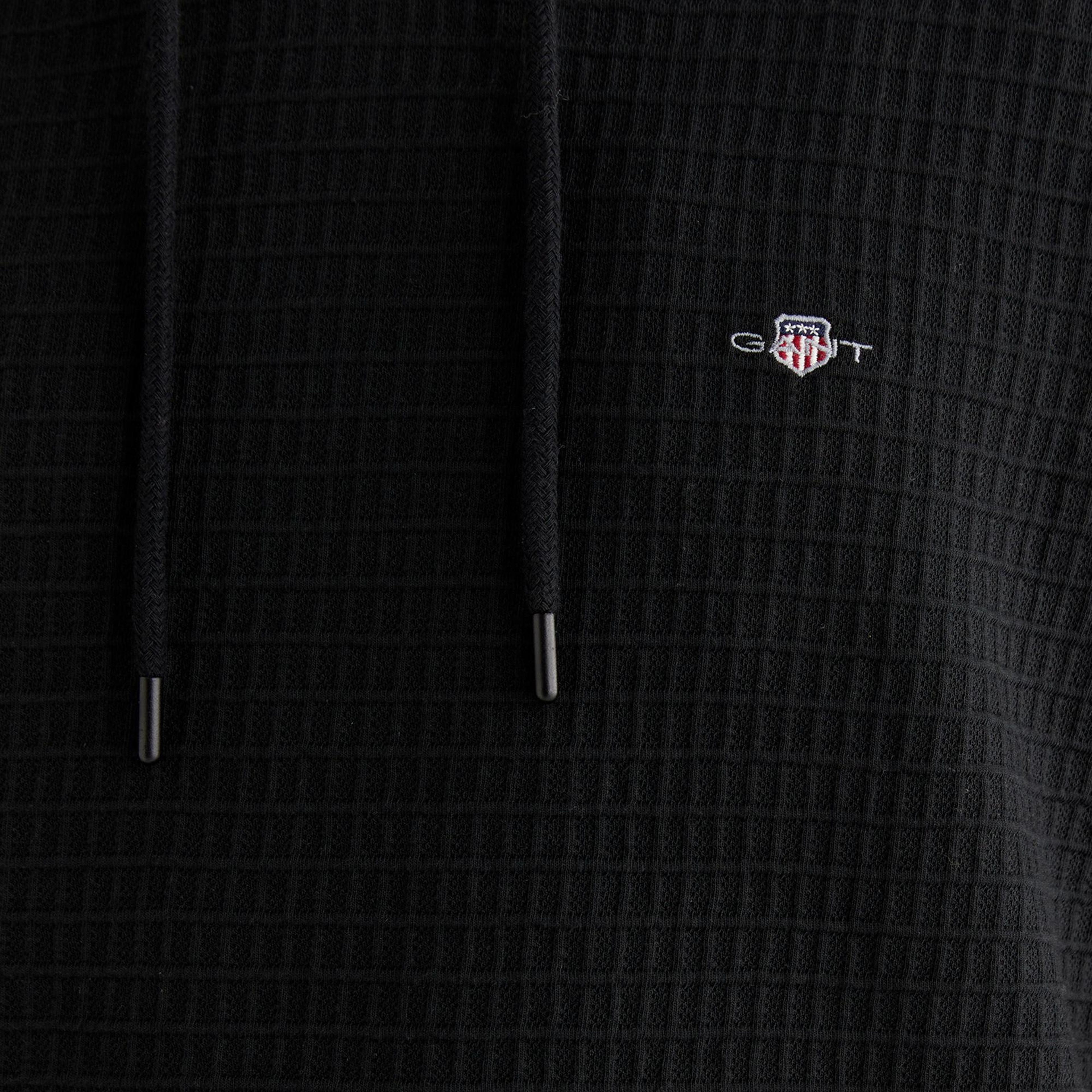 GANT Erkek Siyah Regular Fit Kapüşonlu Sweatshirt