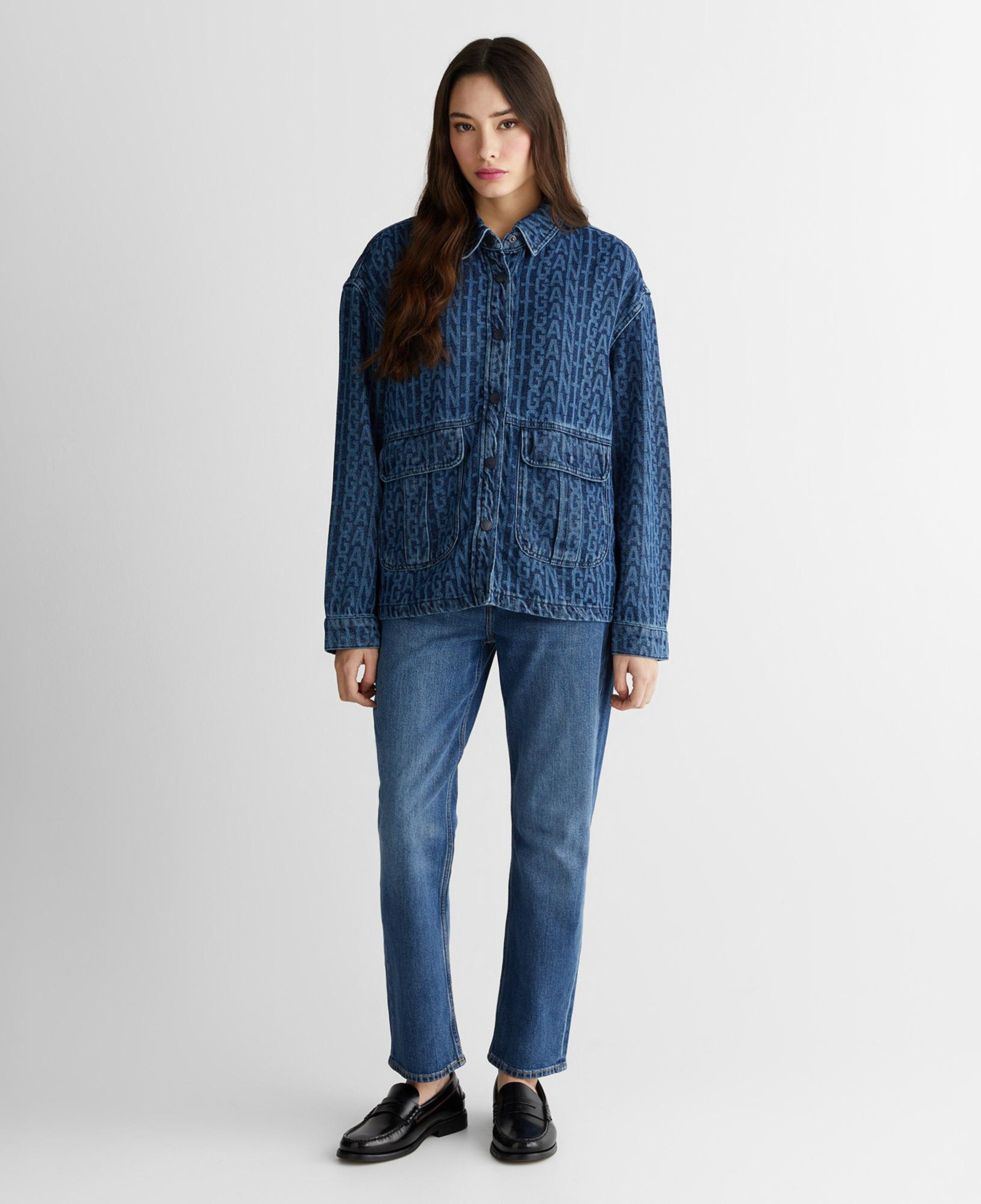 GANT Kadın Mavi Regular Fit Kot Ceket