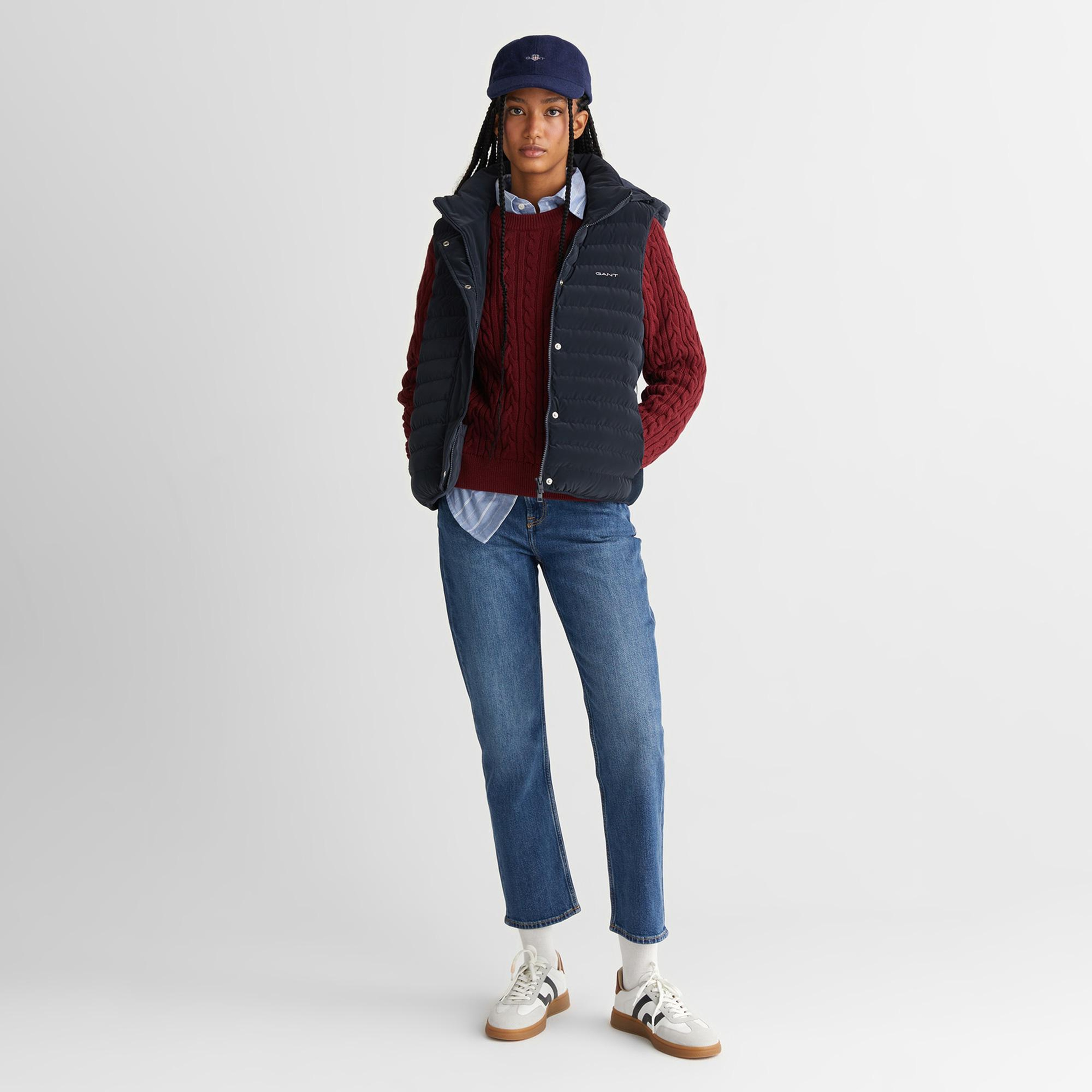 GANT Kadın Lacivert Regular Fit Yelek