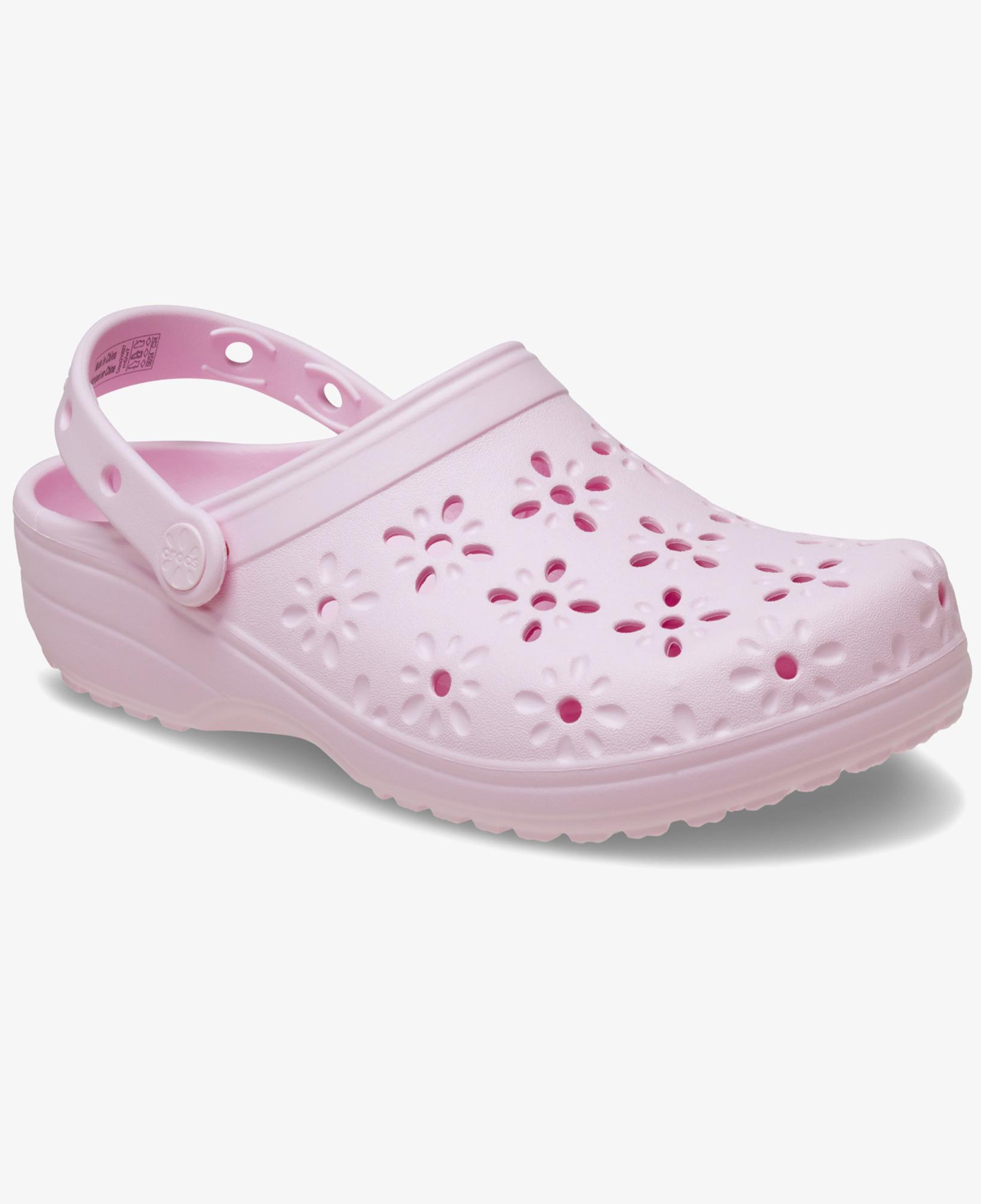 Crocs Classic Floral Cut Out Clog Kadın Pembe Terlik