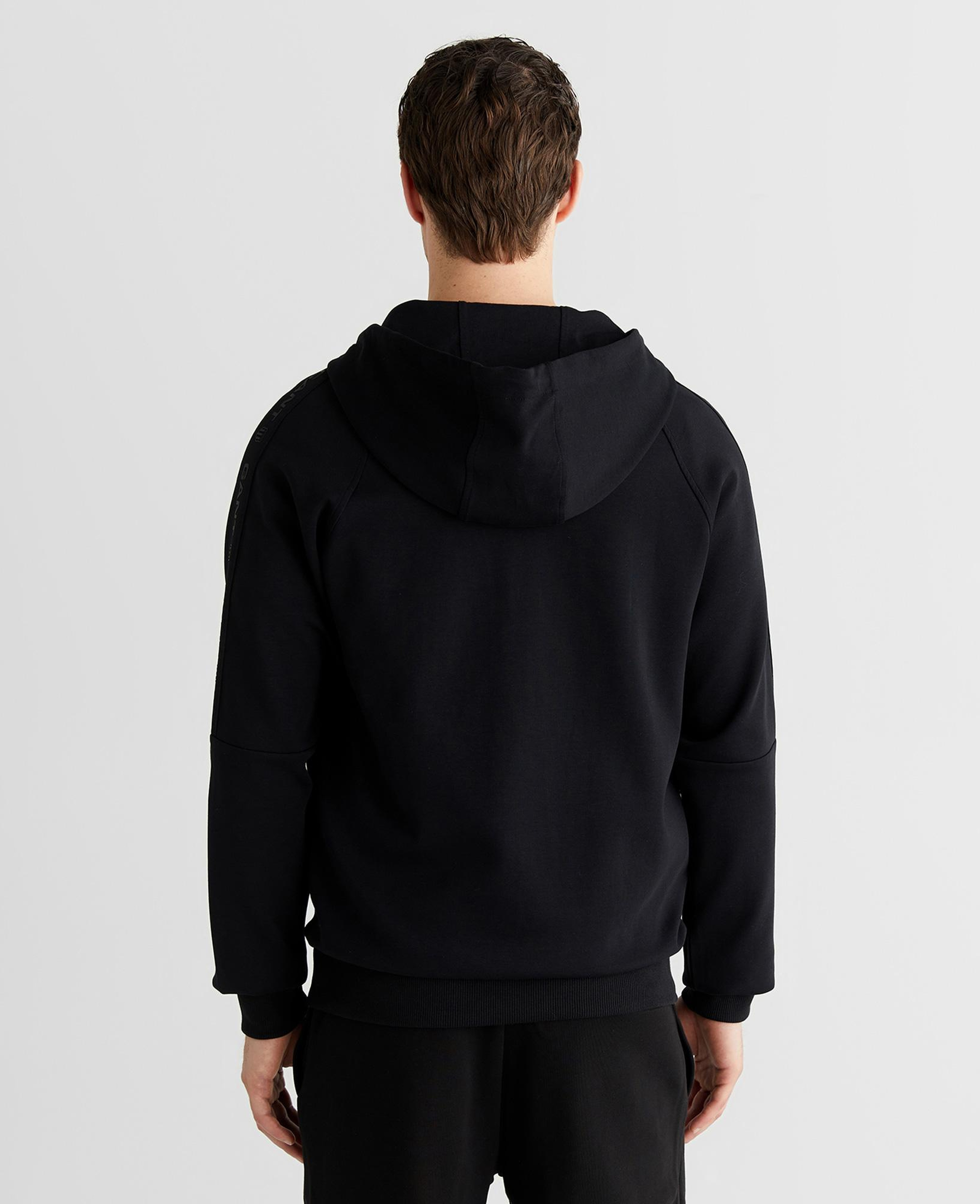 GANT Erkek Siyah Fermuarlı Kapüşonlu Sweatshirt