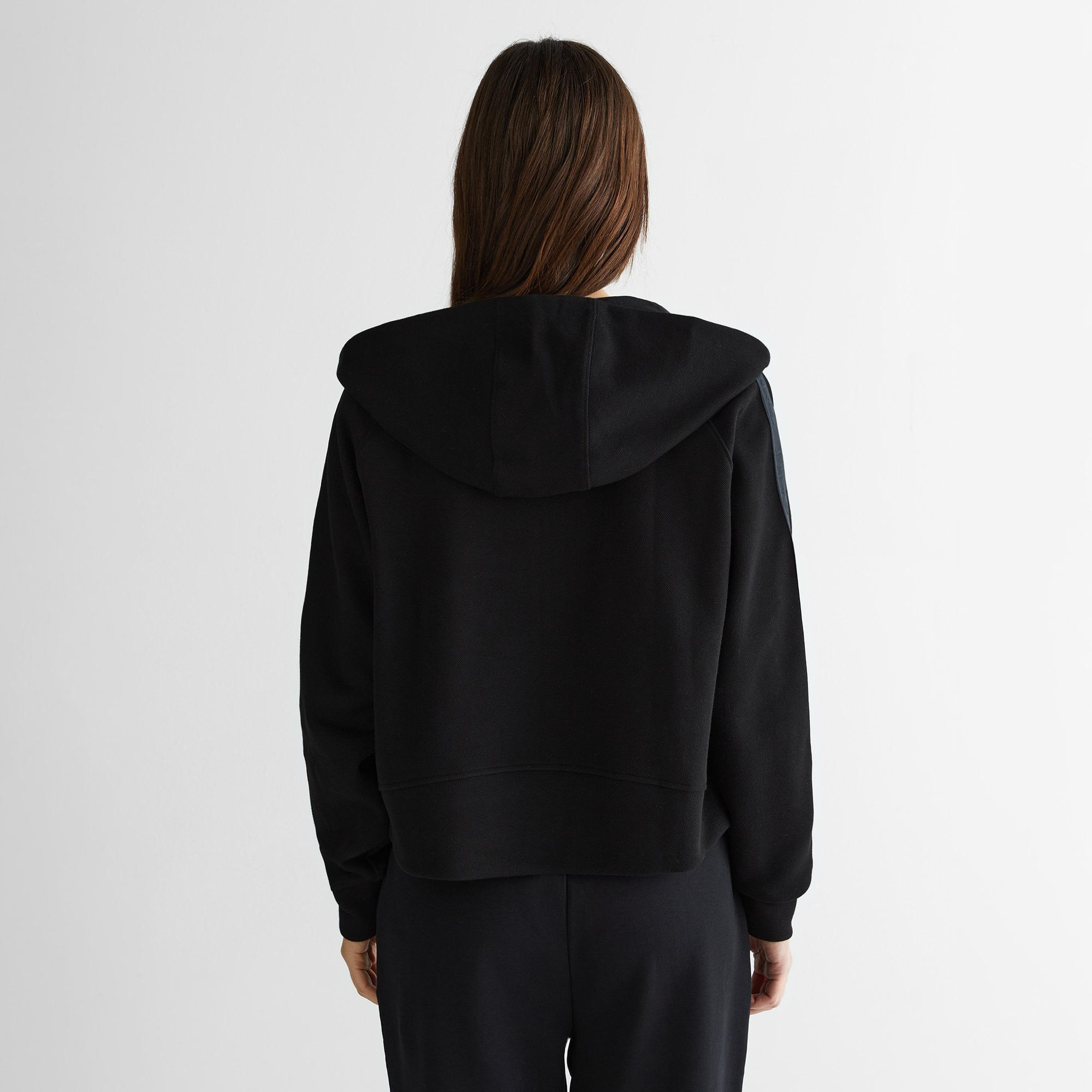 GANT Kadın Siyah Fermuarlı Kapüşonlu Sweatshirt