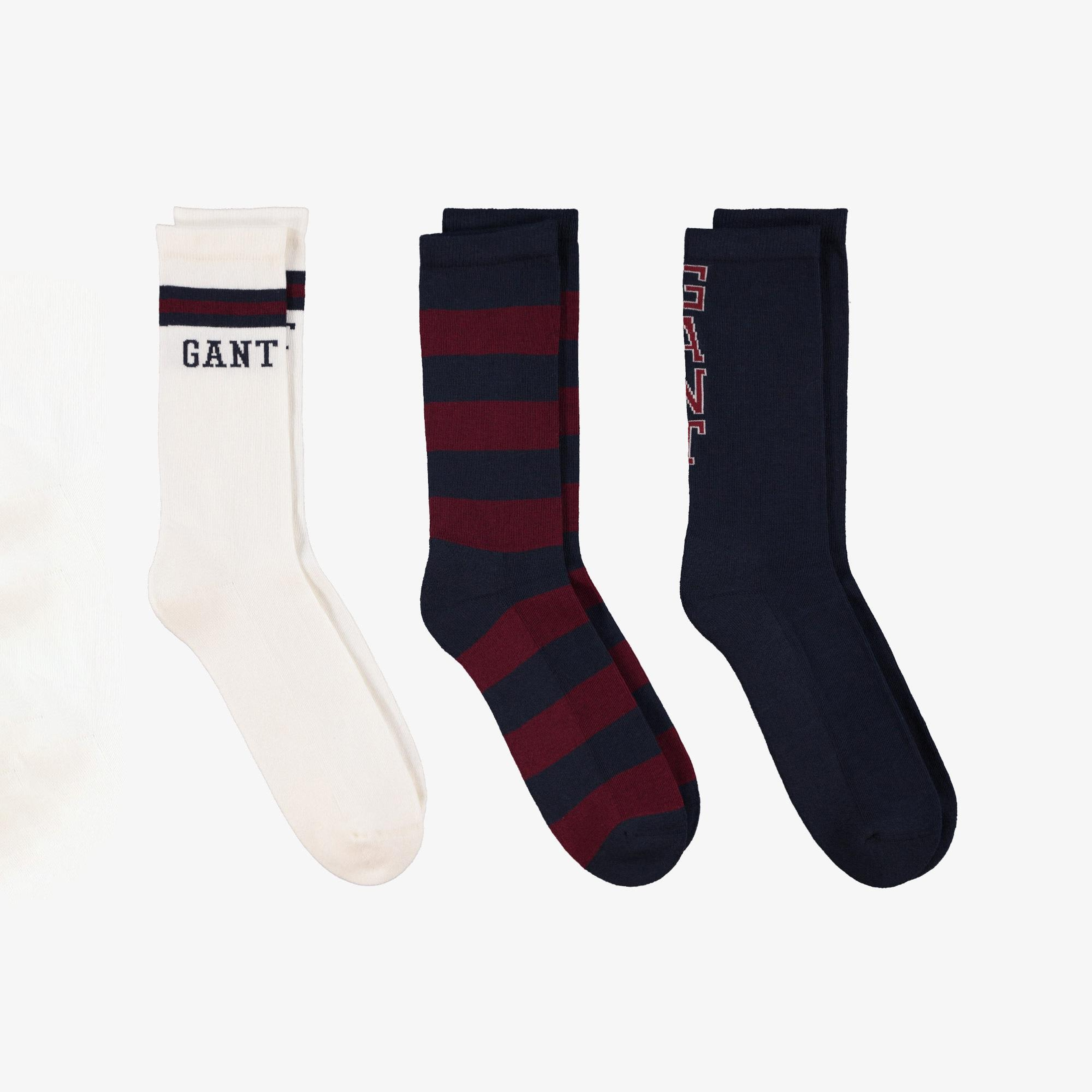 GANT Unisex Renkli Standart 3'lü Fit Çorap
