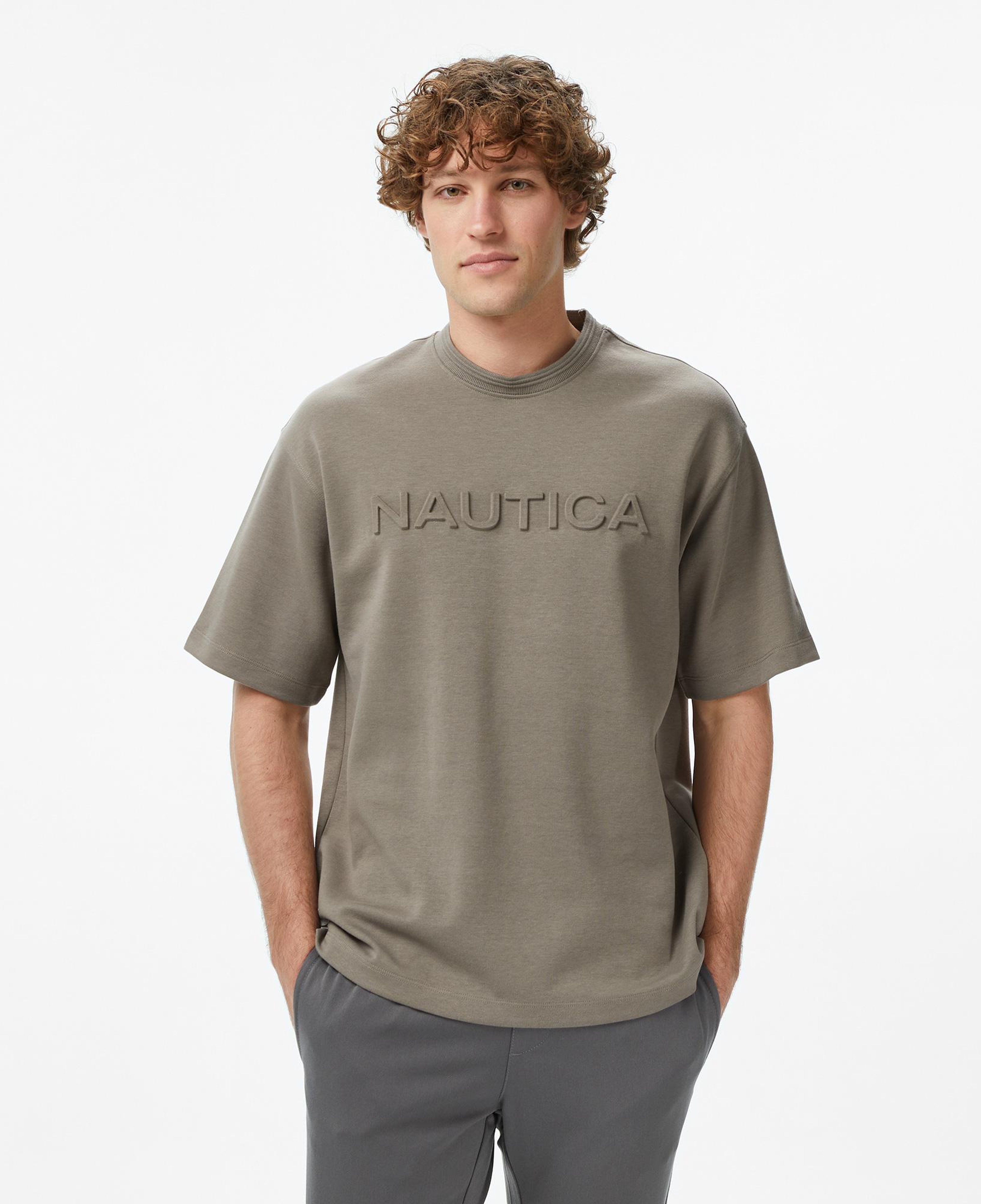 Nautica Erkek Kahverengi Regular Fit Baskılı T-Shirt