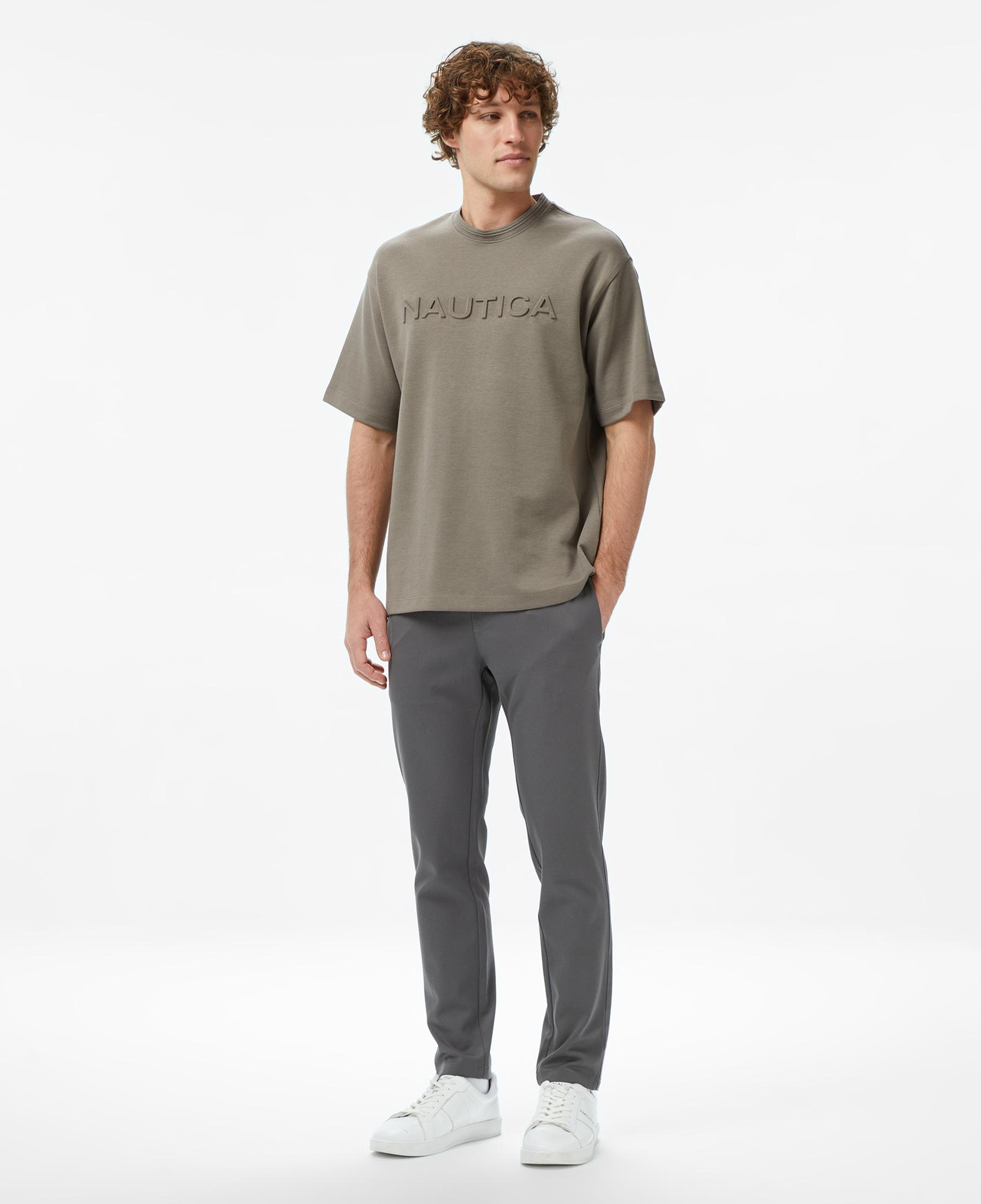 Nautica Erkek Kahverengi Regular Fit Baskılı T-Shirt