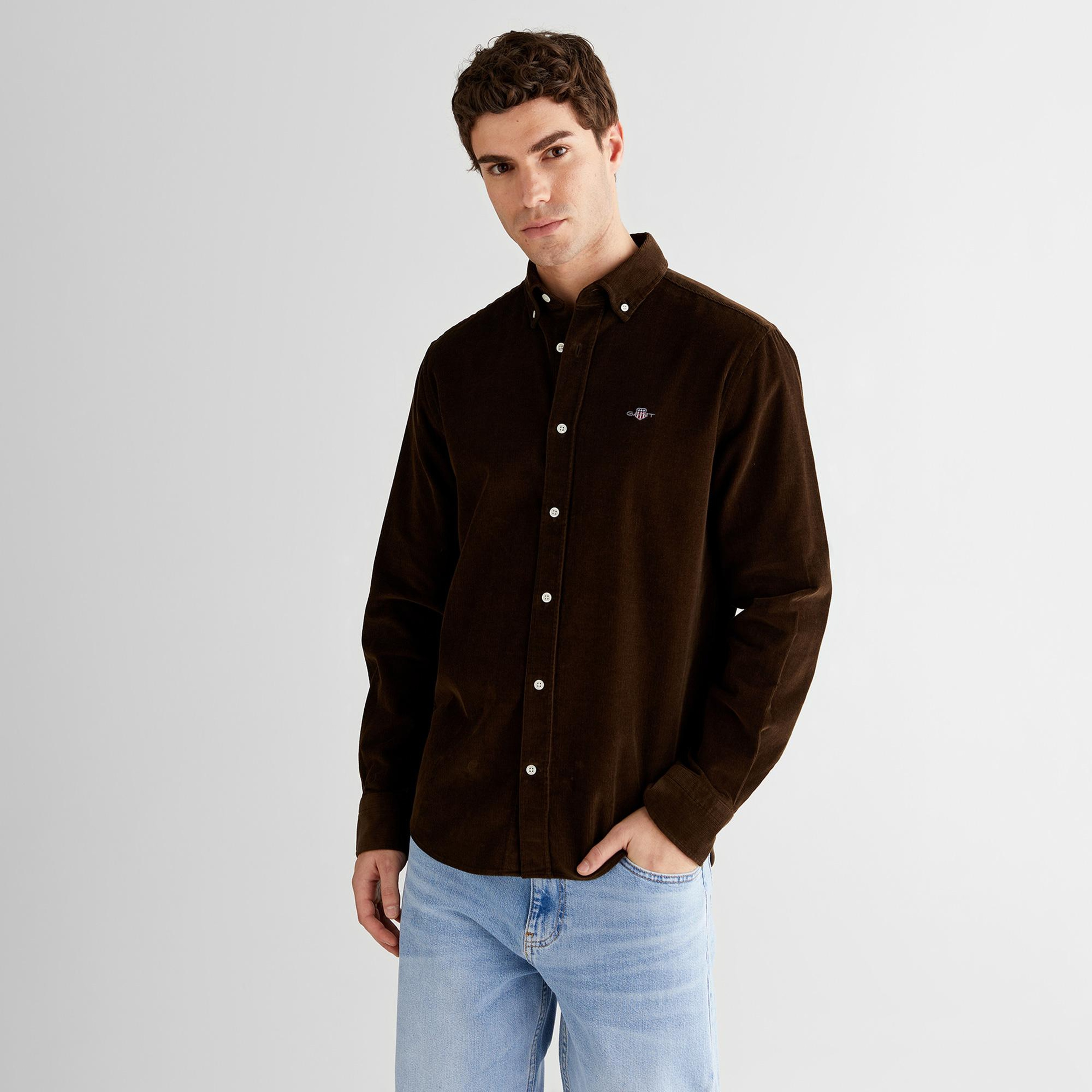 GANT Erkek Kahverengi Regular Fit Düğmeli Gömlek