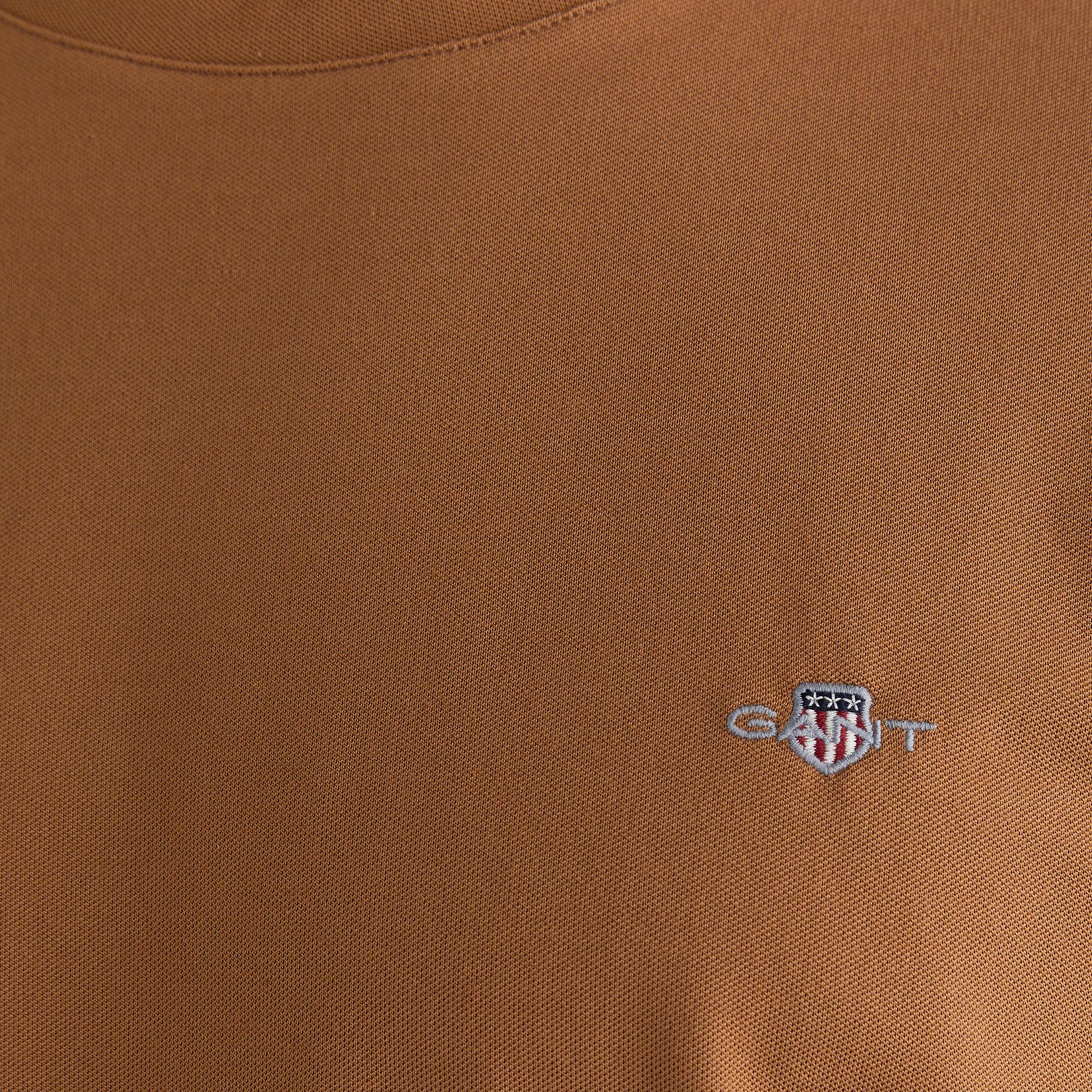 GANT Erkek Kahverengi Regular Fit Bisiklet Yaka T-Shirt