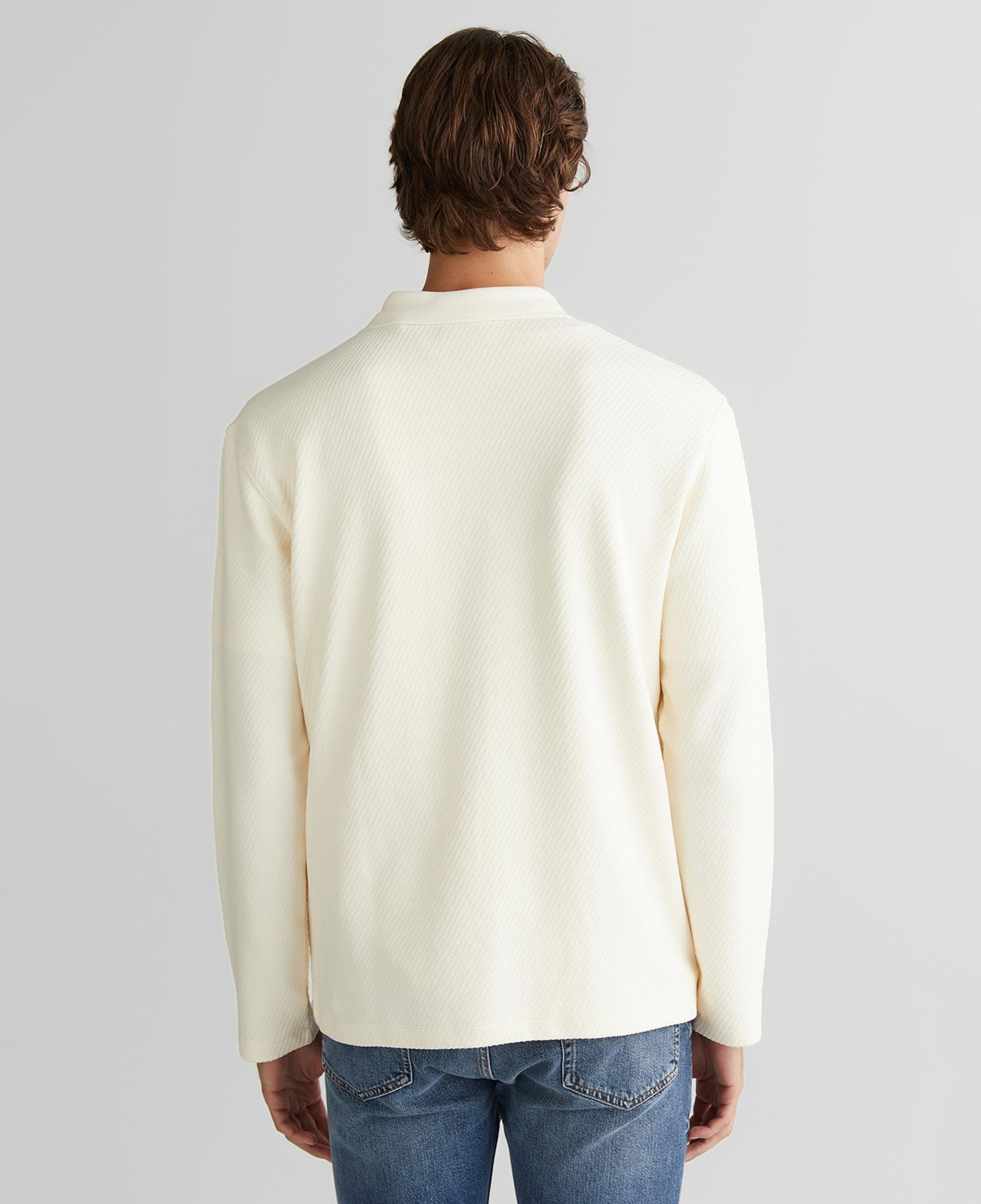 GANT Erkek Krem Relaxed Fit Polo Yaka Uzun Kollu T-Shirt