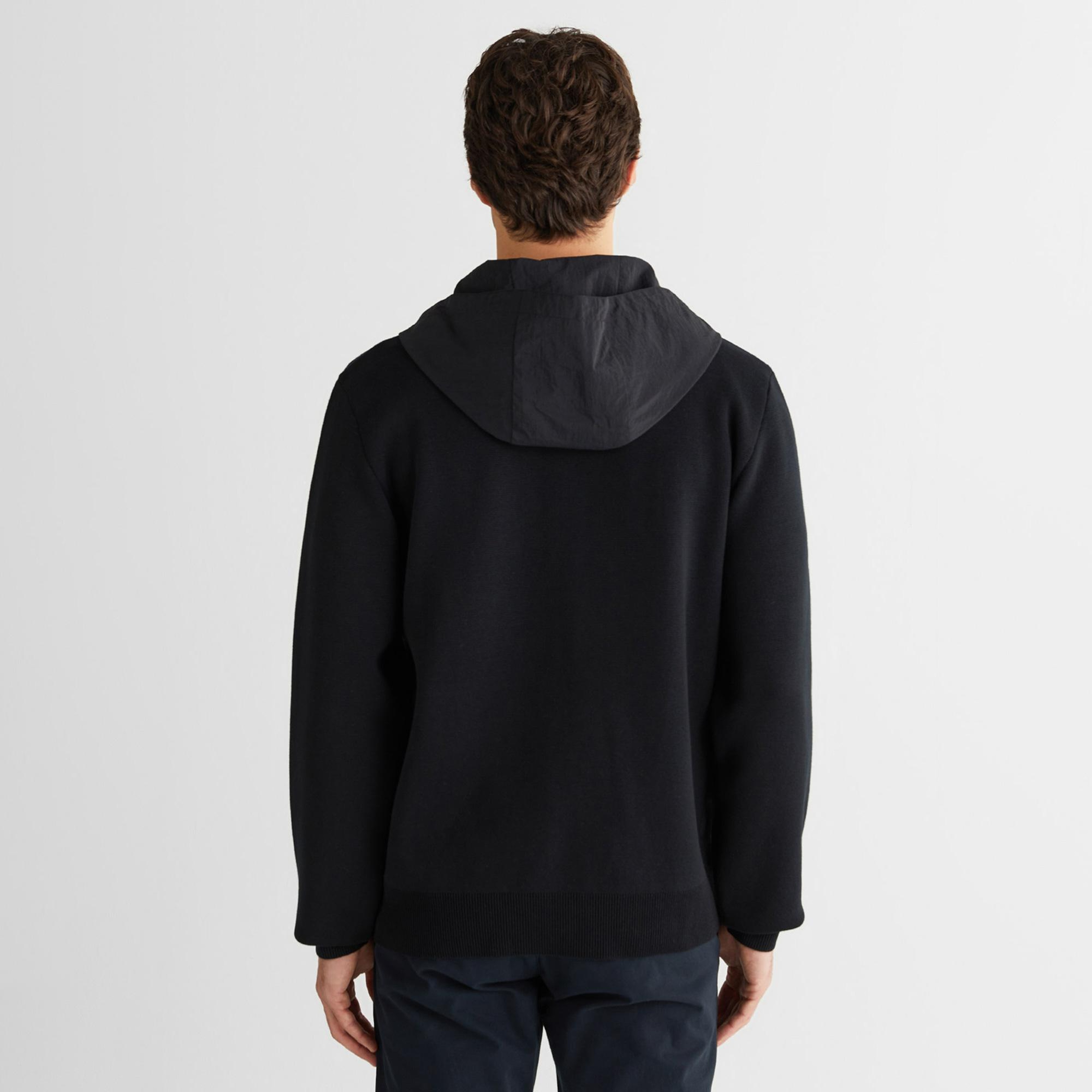 GANT Erkek Siyah Regular Fit Fermuarlı Triko