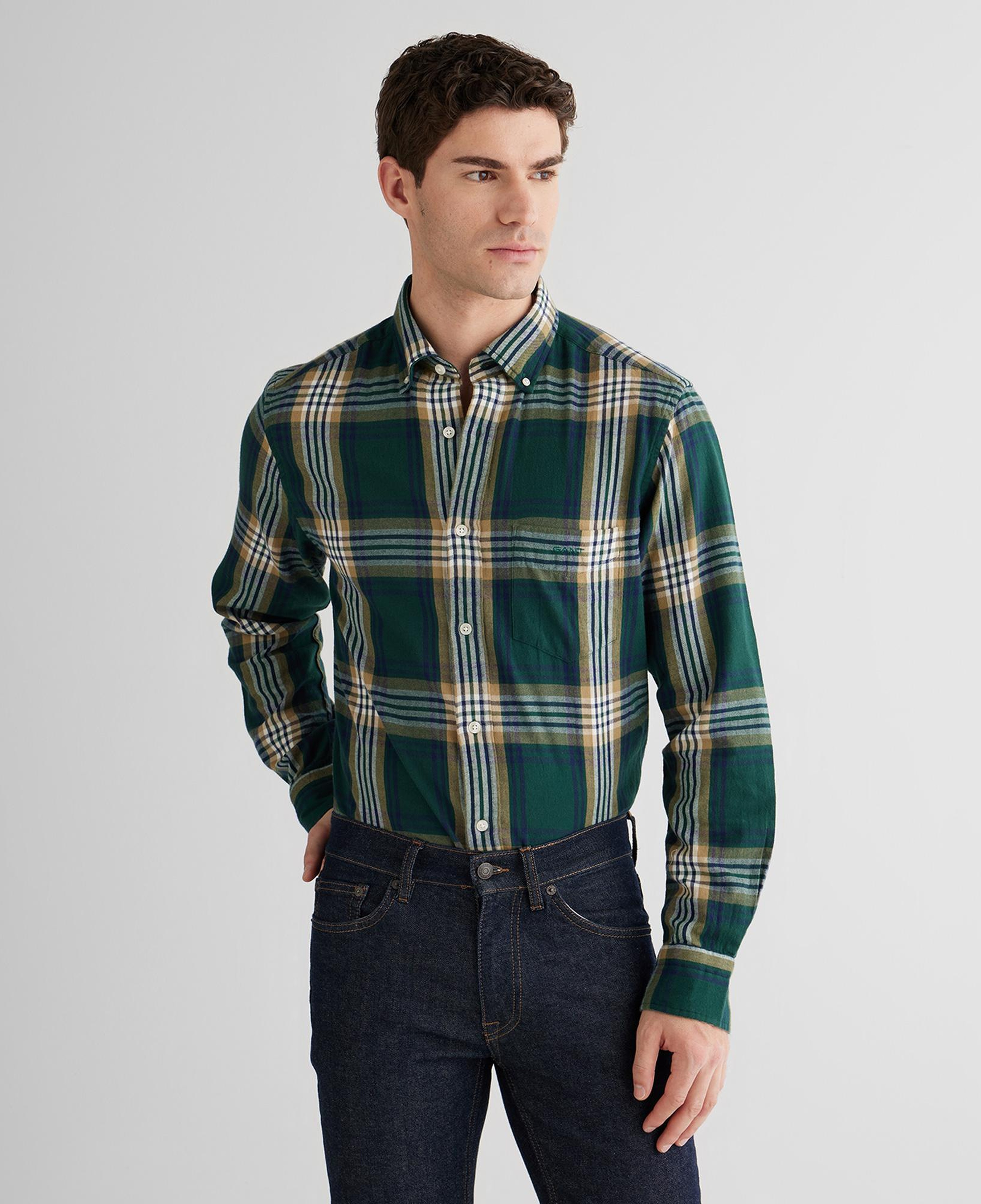 GANT Erkek Yeşil Regular Fit Düğmeli Gömlek