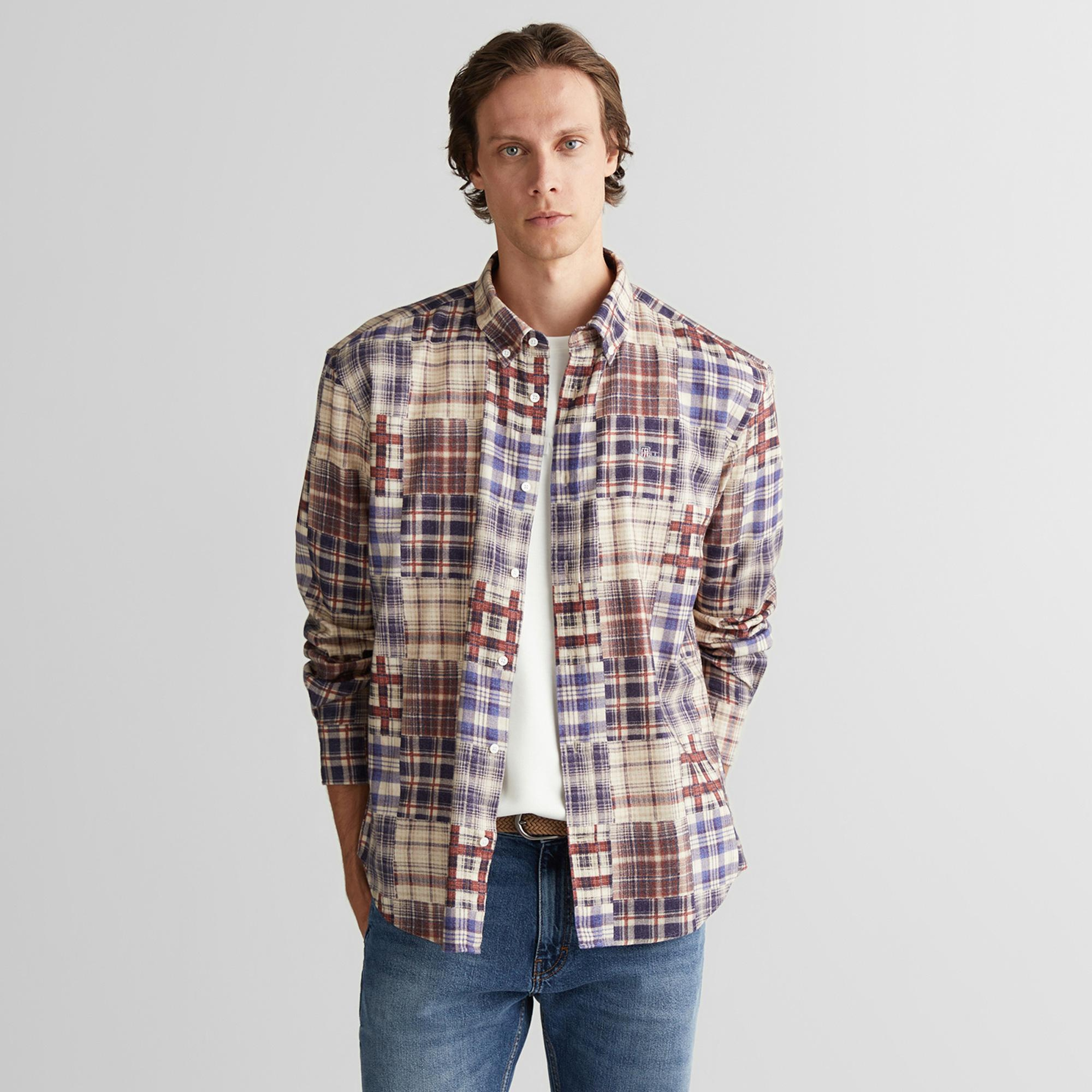 GANT Erkek Bordo Relaxed Fit  Gömlek