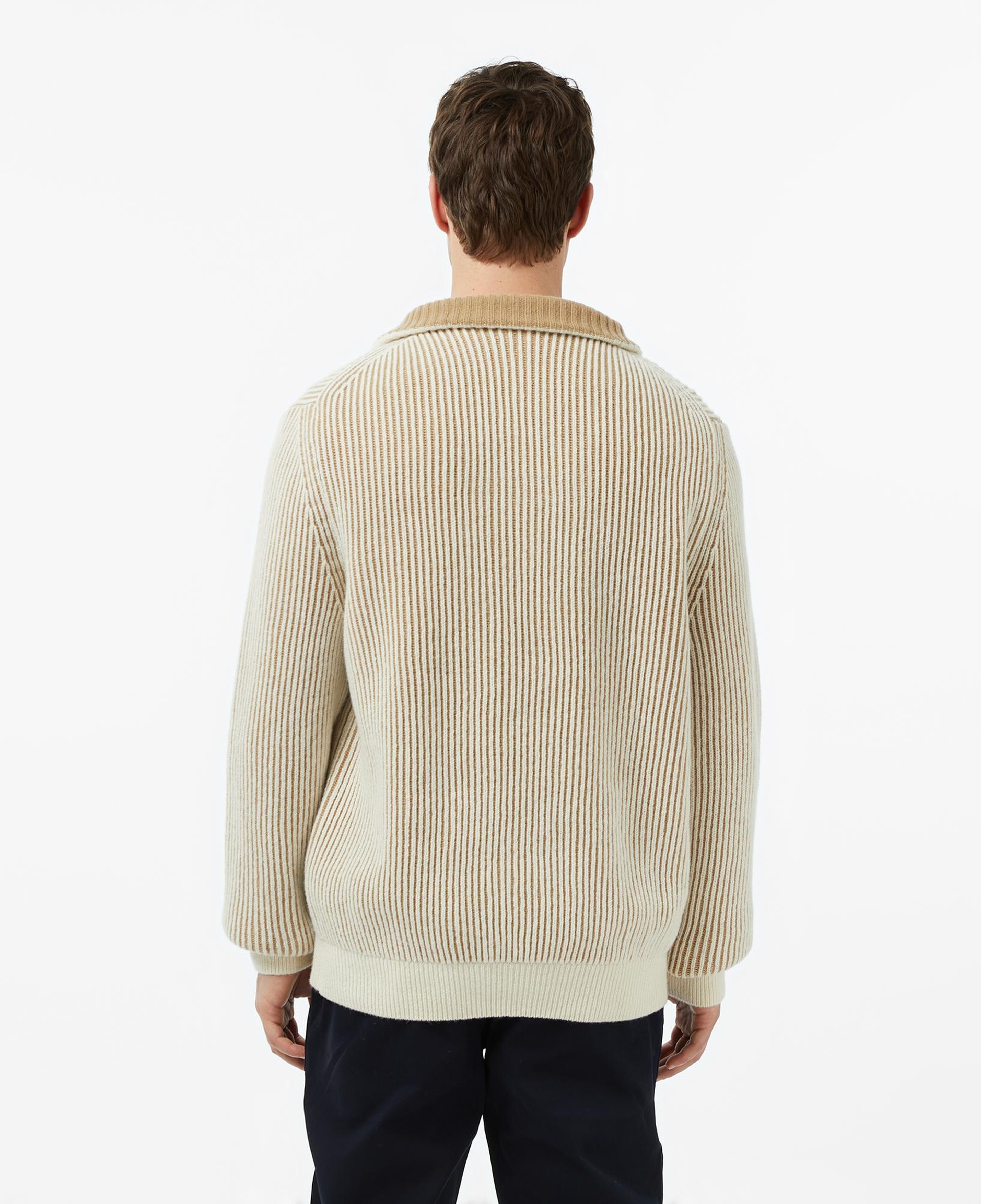 Erkek Classic Fit Polo Yaka Krem Kazak