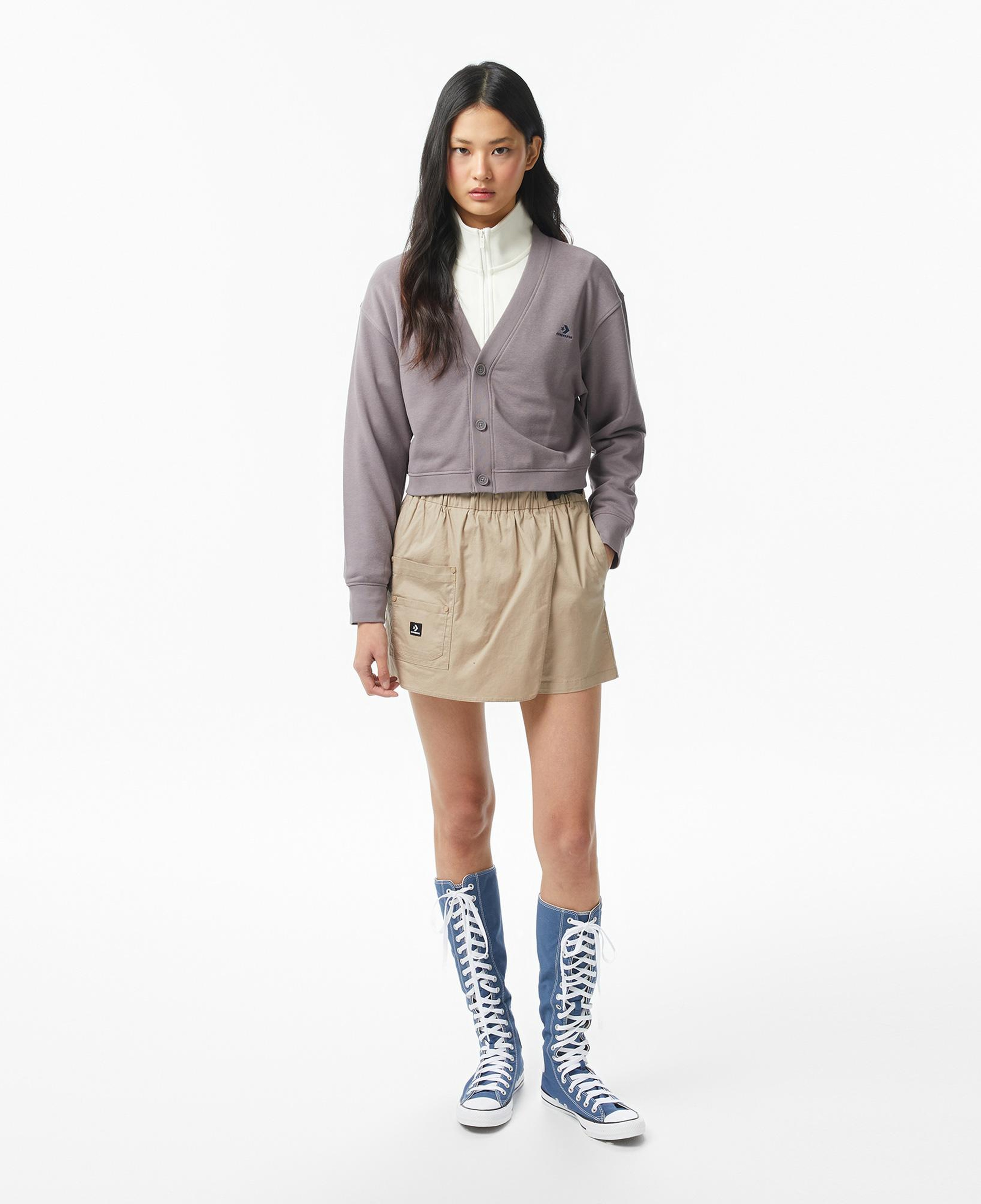 Converse Classic Terry Cardigan Dahlia Dust Kadın Gri Hırka