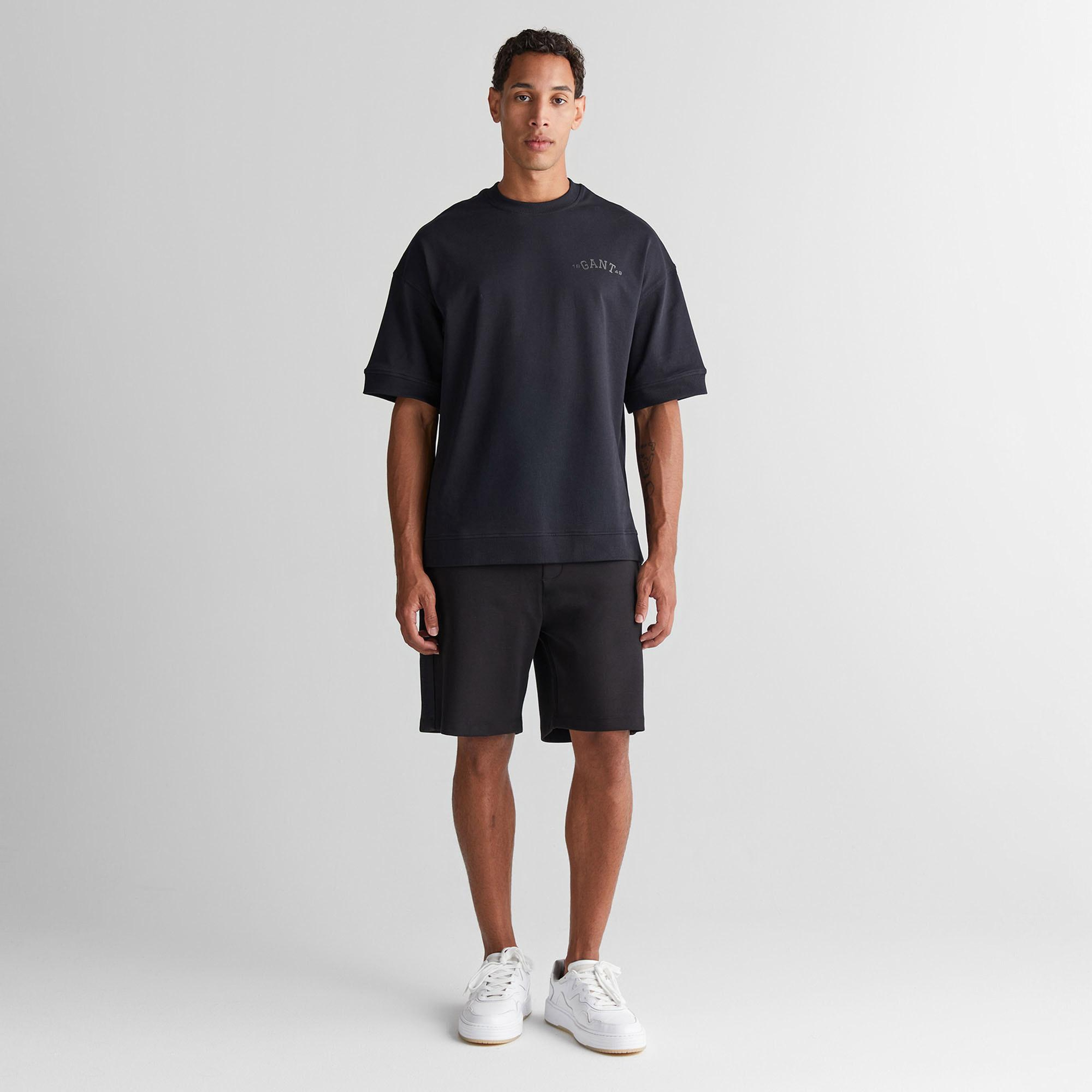 GANT Erkek Siyah Regular Fit Logolu Şort