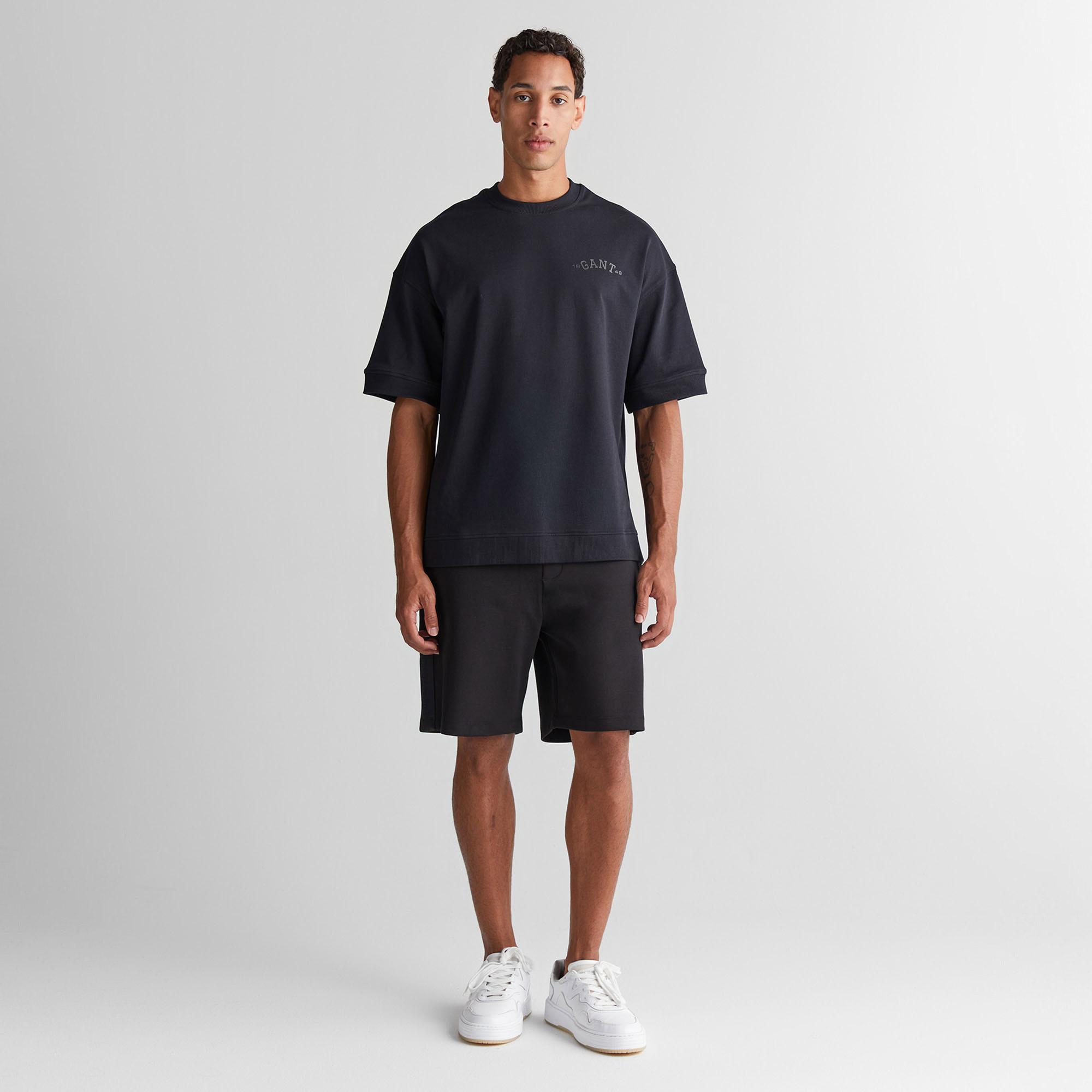 GANT Erkek Siyah Regular Fit Logolu Şort