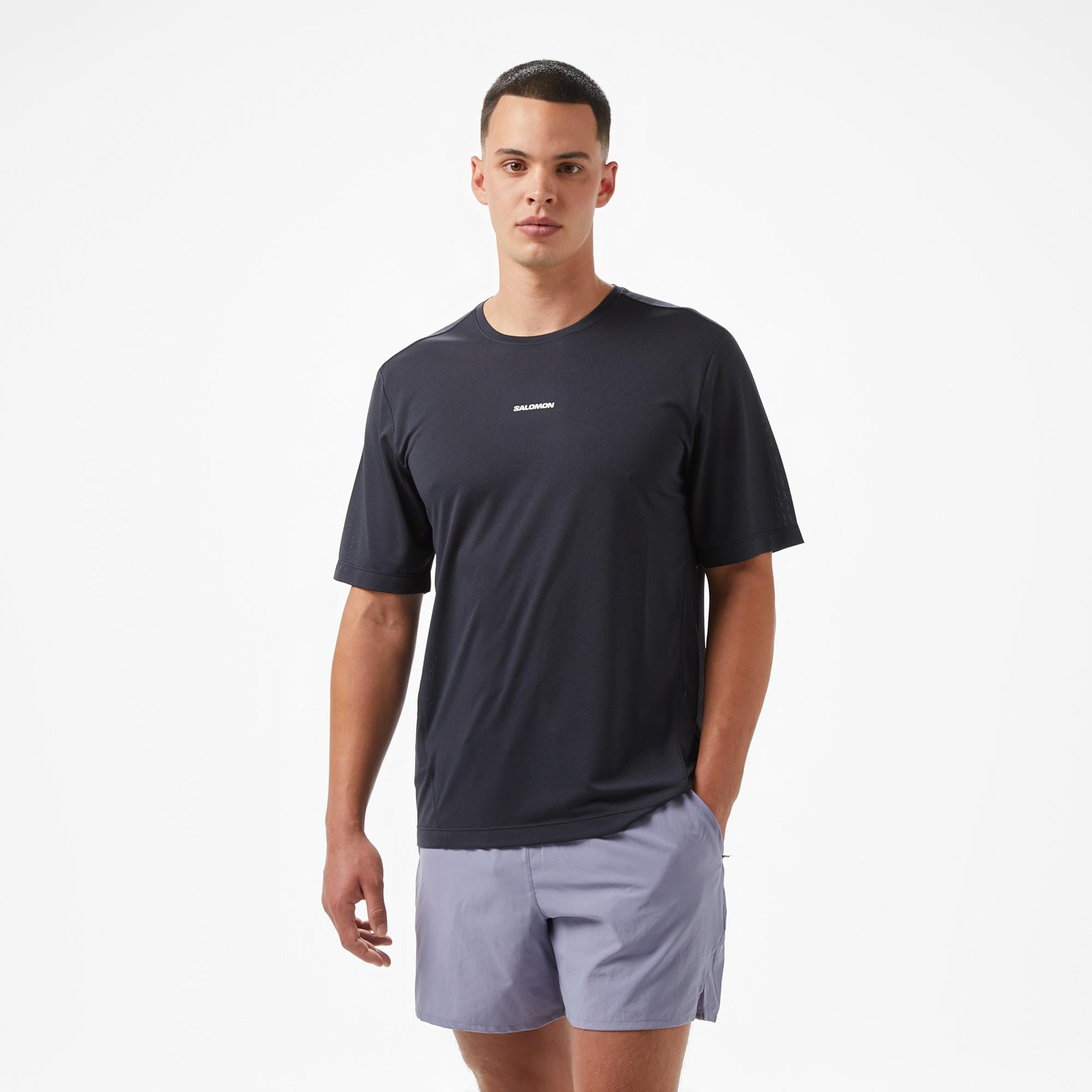Salomon Shkout Core Ss Erkek Siyah Koşu T-Shirt